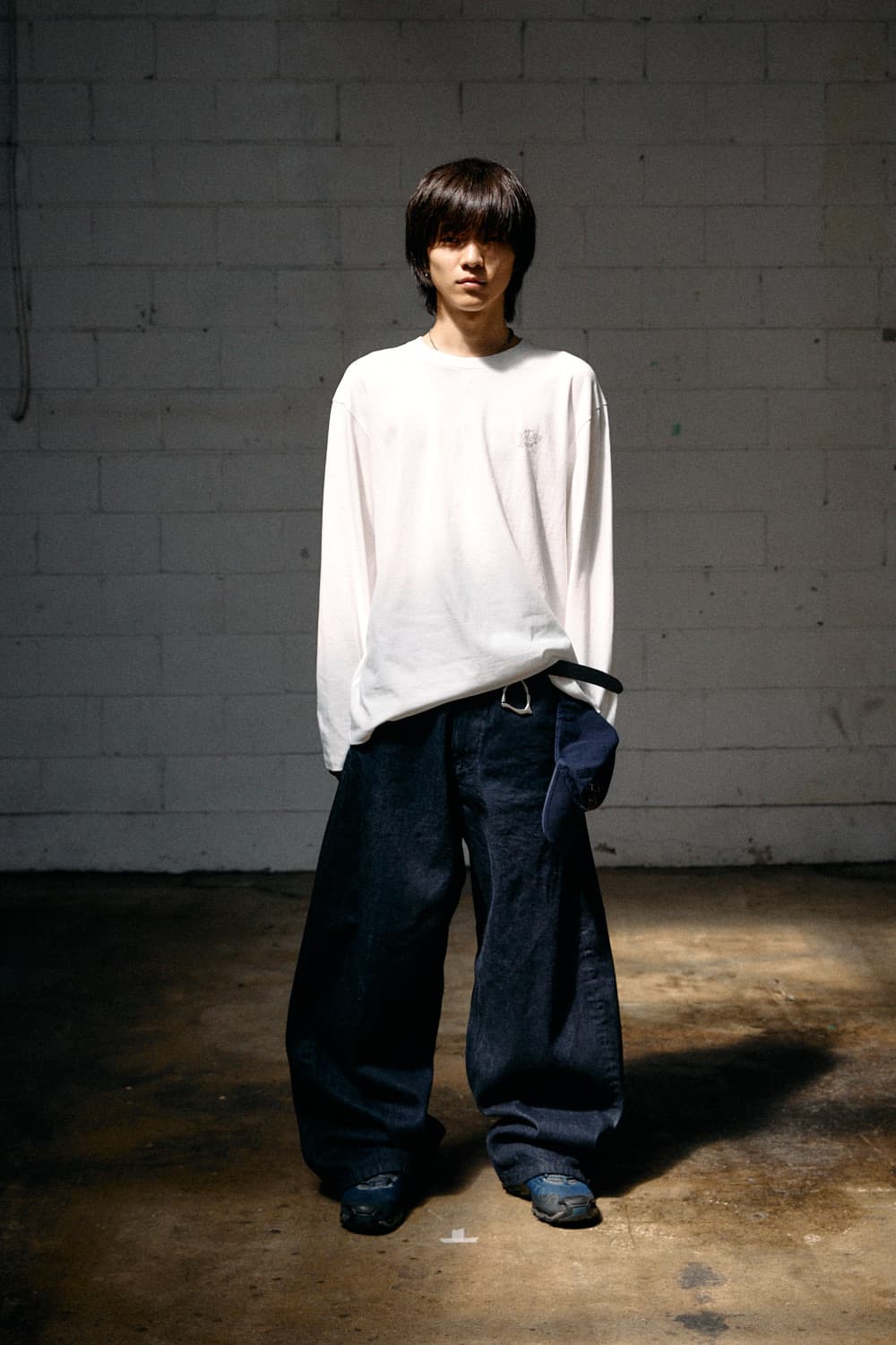 [3(M)] 해칭룸 와이드 커브진 워시드 인디고 상품이미지2