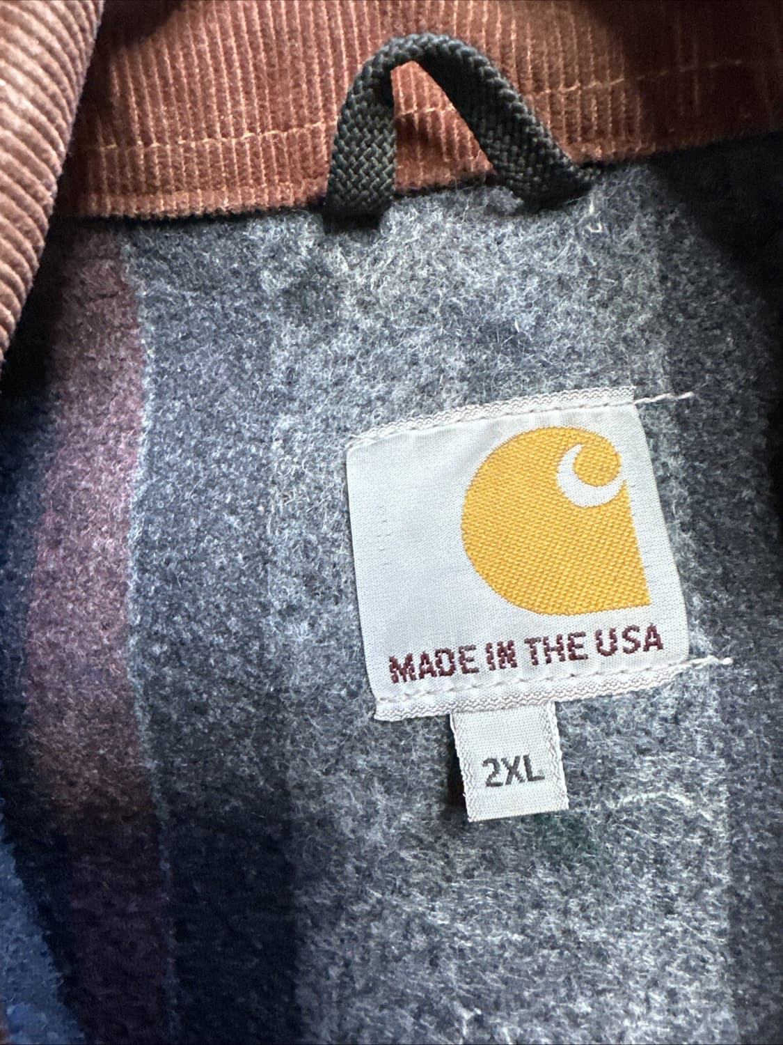 90s 칼하트 J01 디트로이트 린나이 오셰이 컴퍼니 커스텀 자켓 브라운 상품이미지3