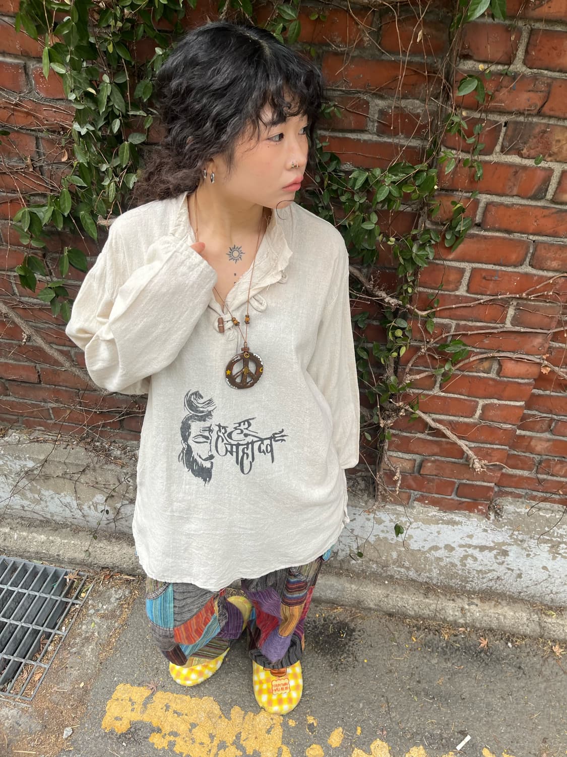 히피 문양 코튼 롱 슬리브 상품이미지4