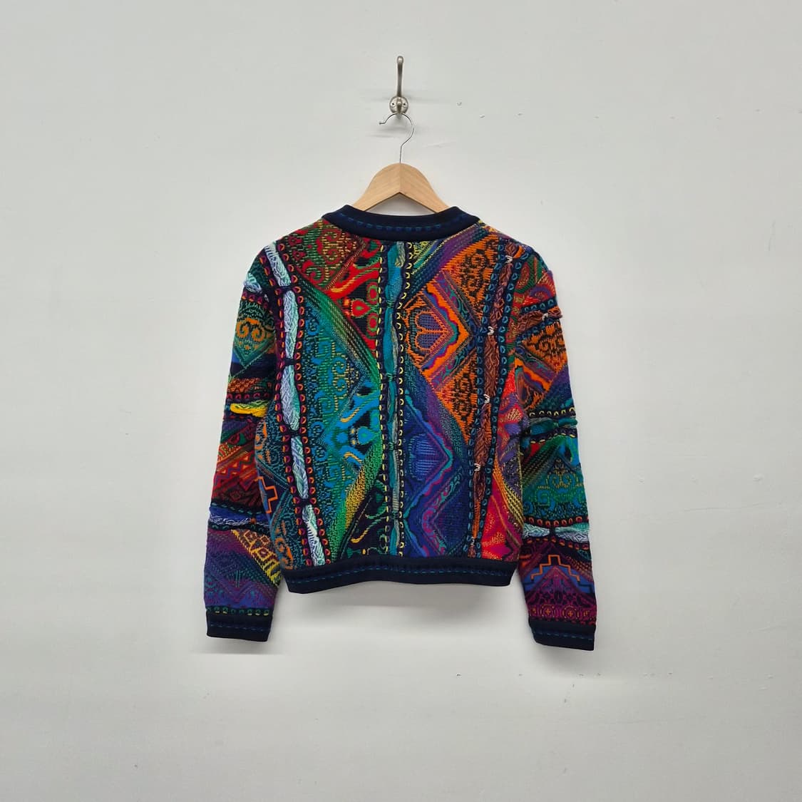 쿠지 멀티 컬러 3D 니트 가디건 남여공용 S 상품이미지6