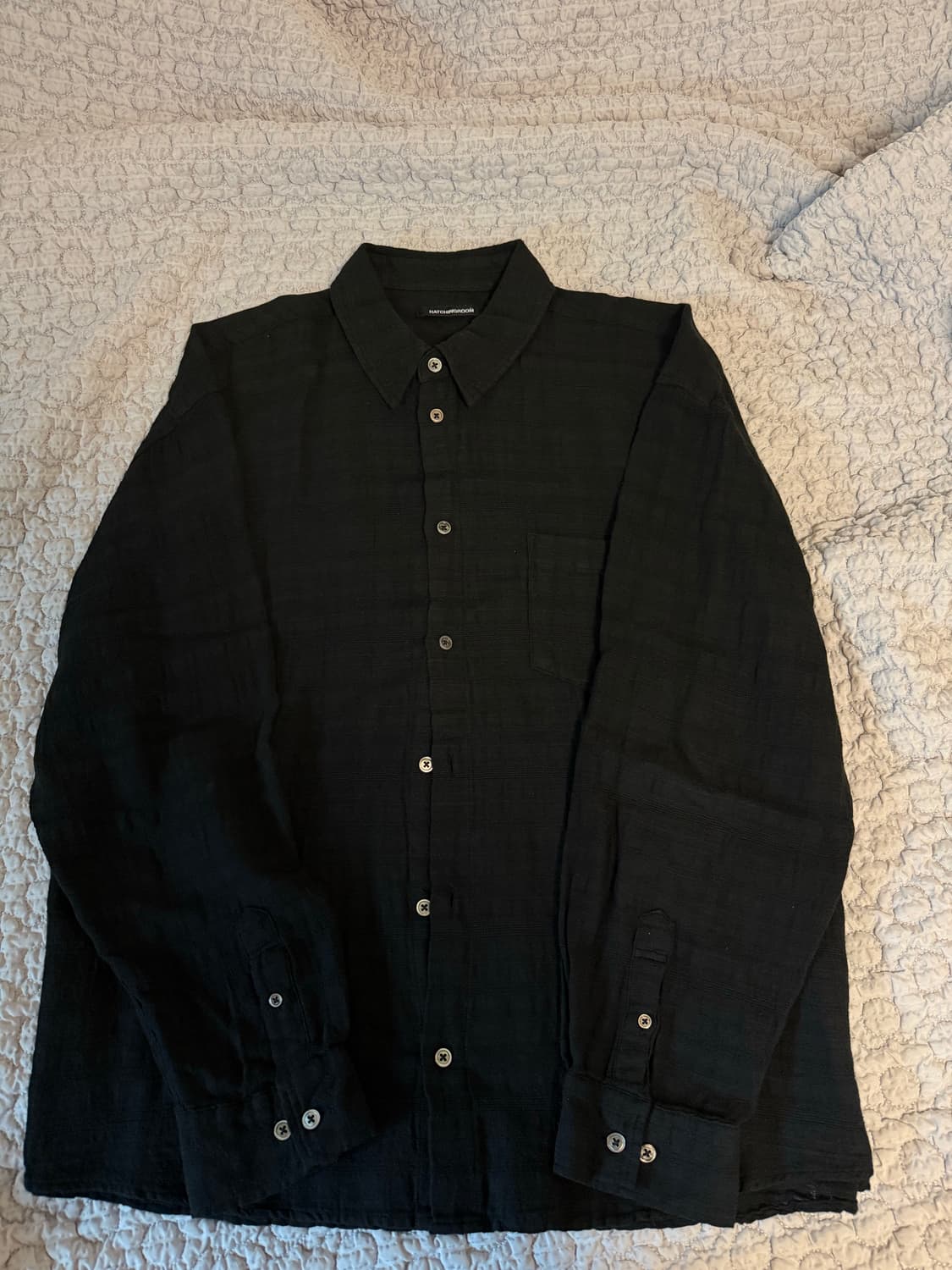 (3)해칭룸Classic Shirt Gauze Stripe black 상품이미지3