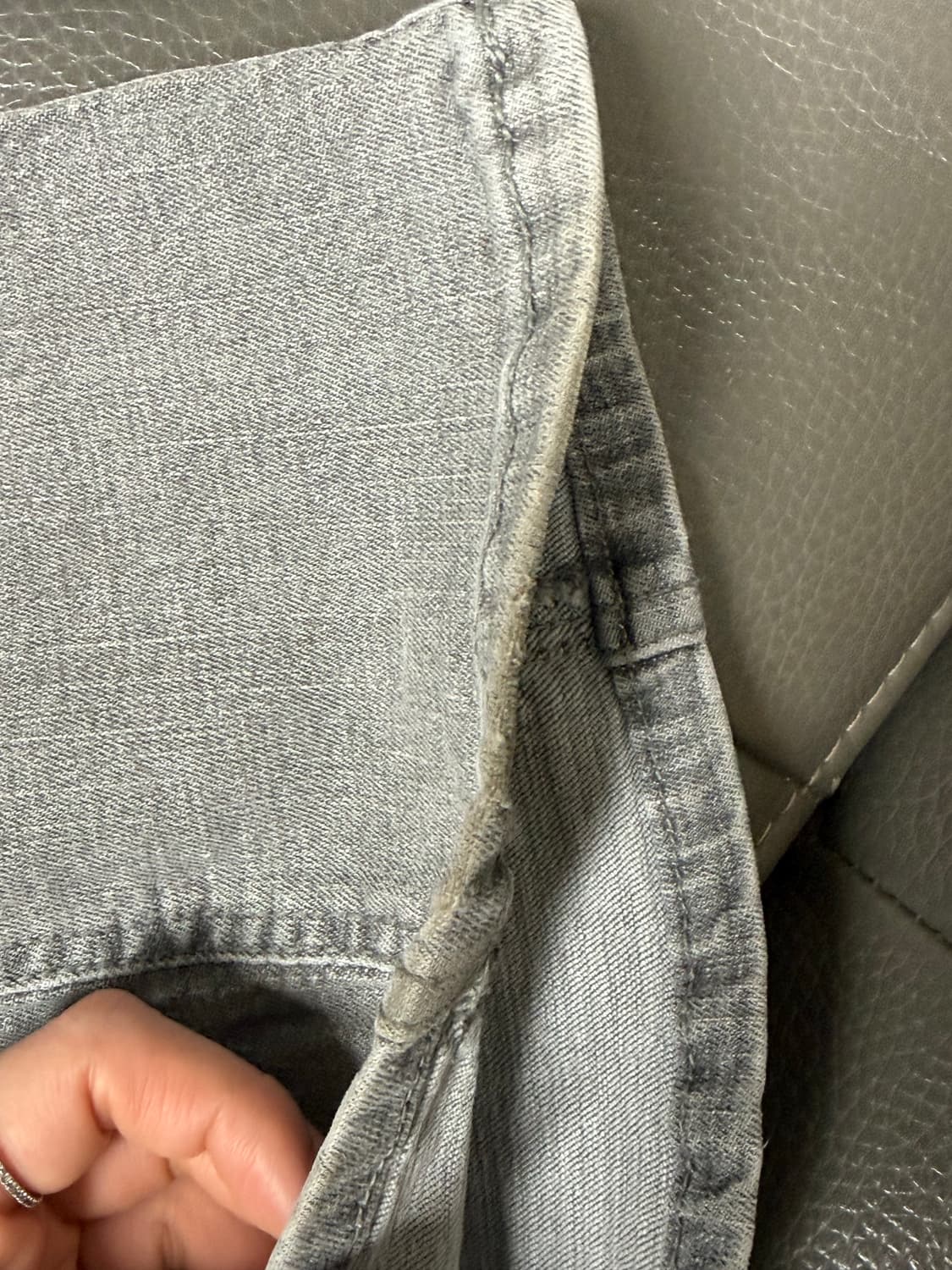 시너진 라인 워싱 데님 팬츠 그레이 S 상품이미지6