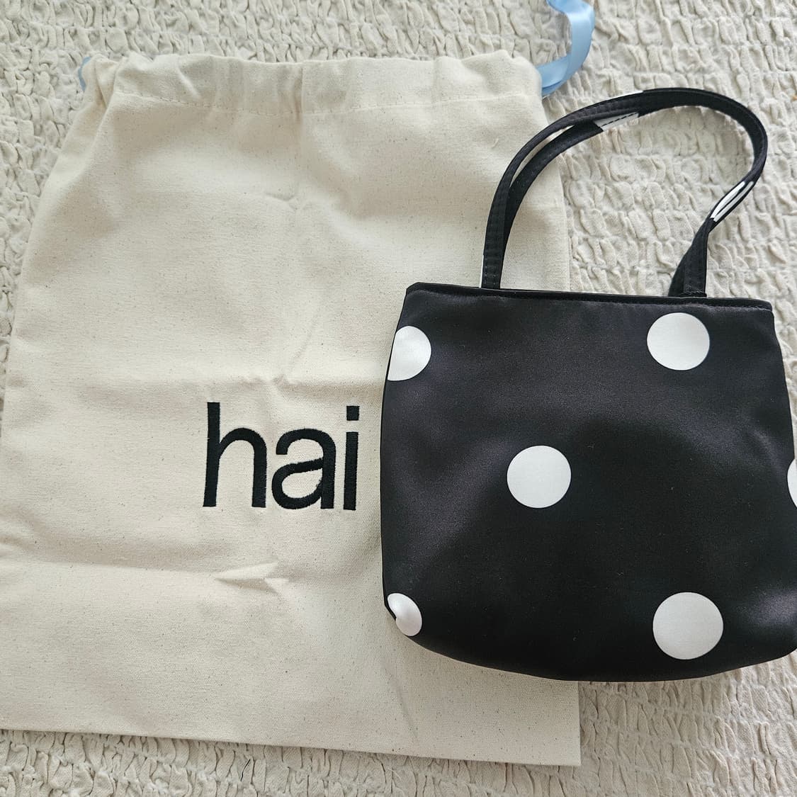 Hai Little Silk Bag Black and Ivory Polk 상품이미지2