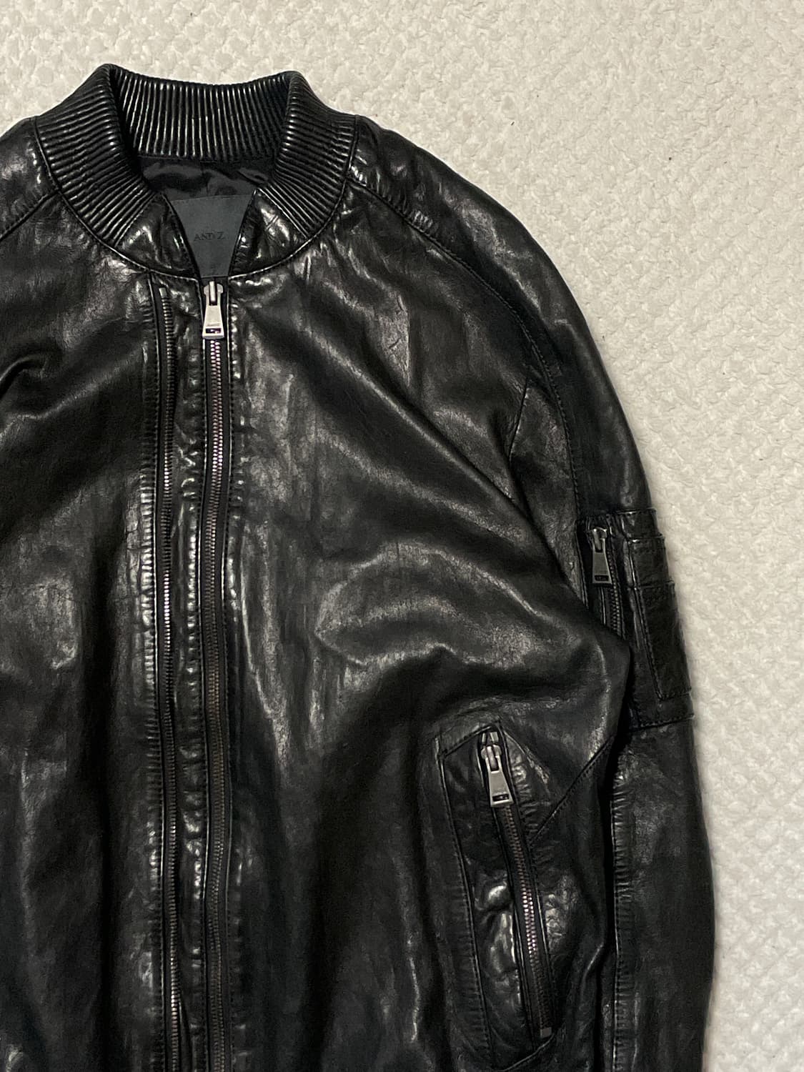 AND Z 웨스턴 무드 2WAY 램스킨 양가죽 바이커 레더 자켓 상품이미지3