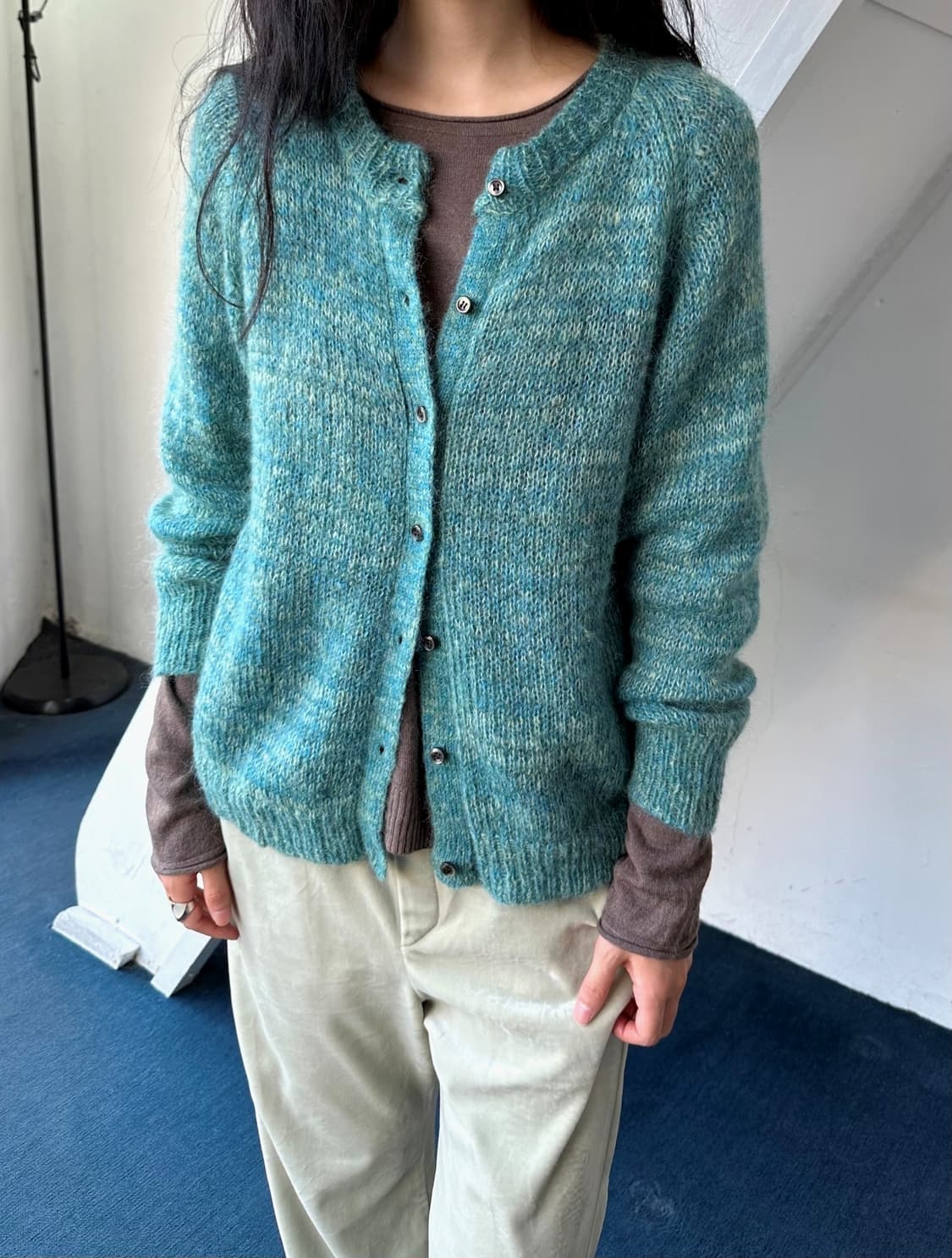 Mohair wool pattern design knit cardigan 상품이미지7