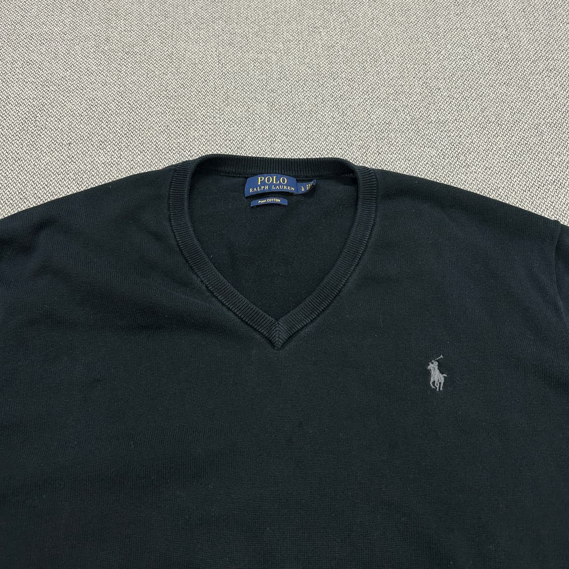 폴로 피마코튼 브이넥 니트(L) 상품이미지5
