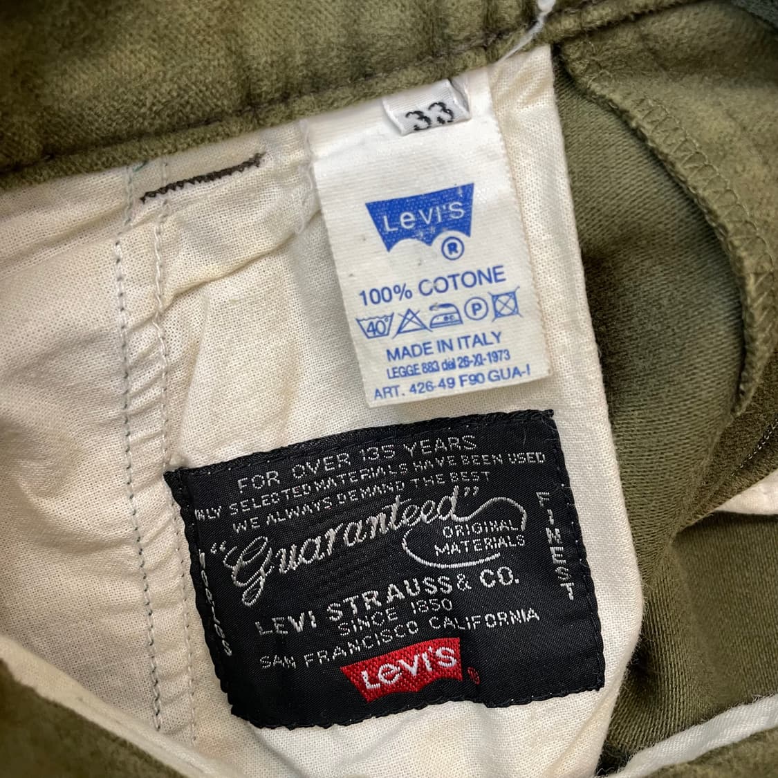 90s levis italy saddleman 리바이스 투턱 치노 팬츠 상품이미지4