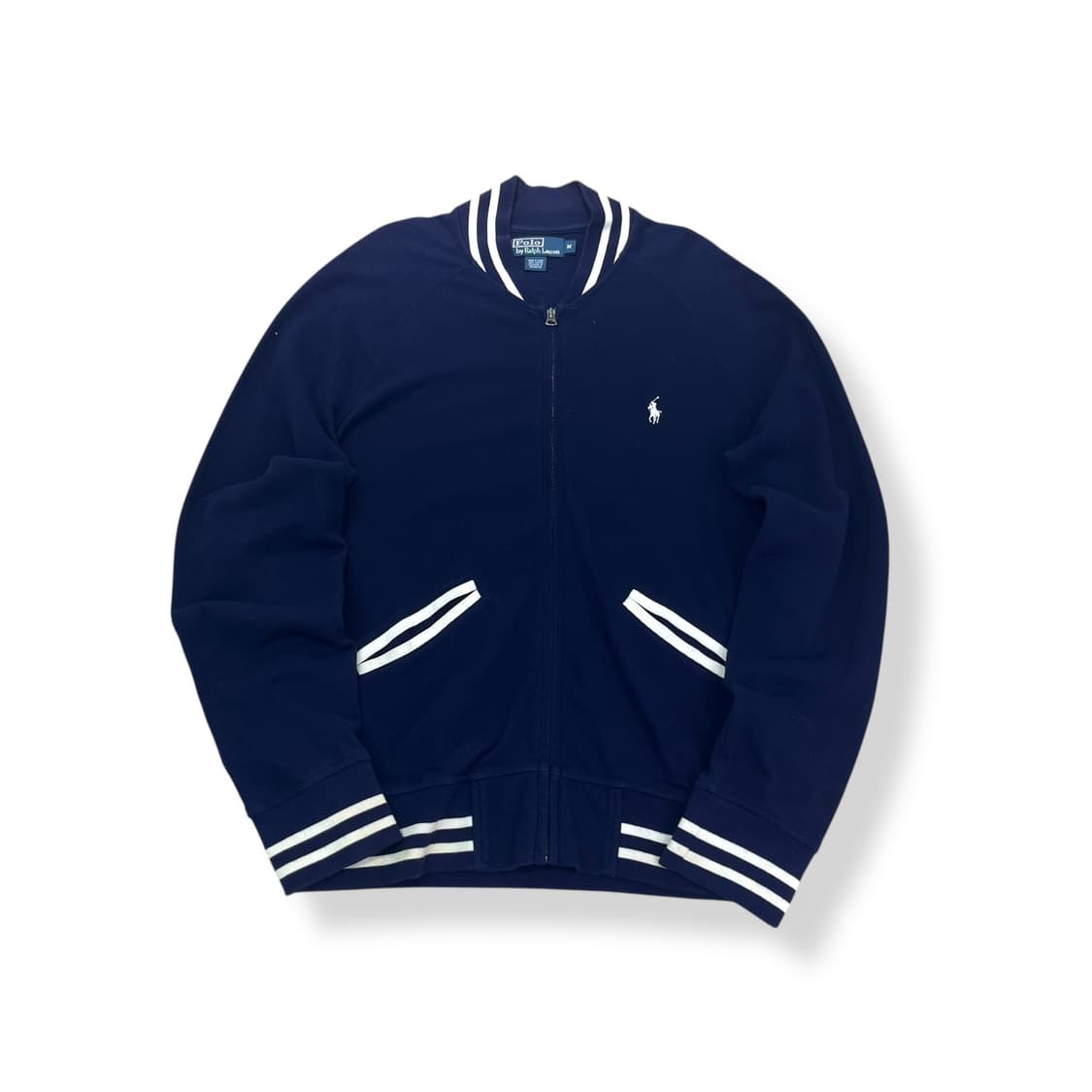 100 폴로 랄프로렌 배색 니트 집업 상품이미지1