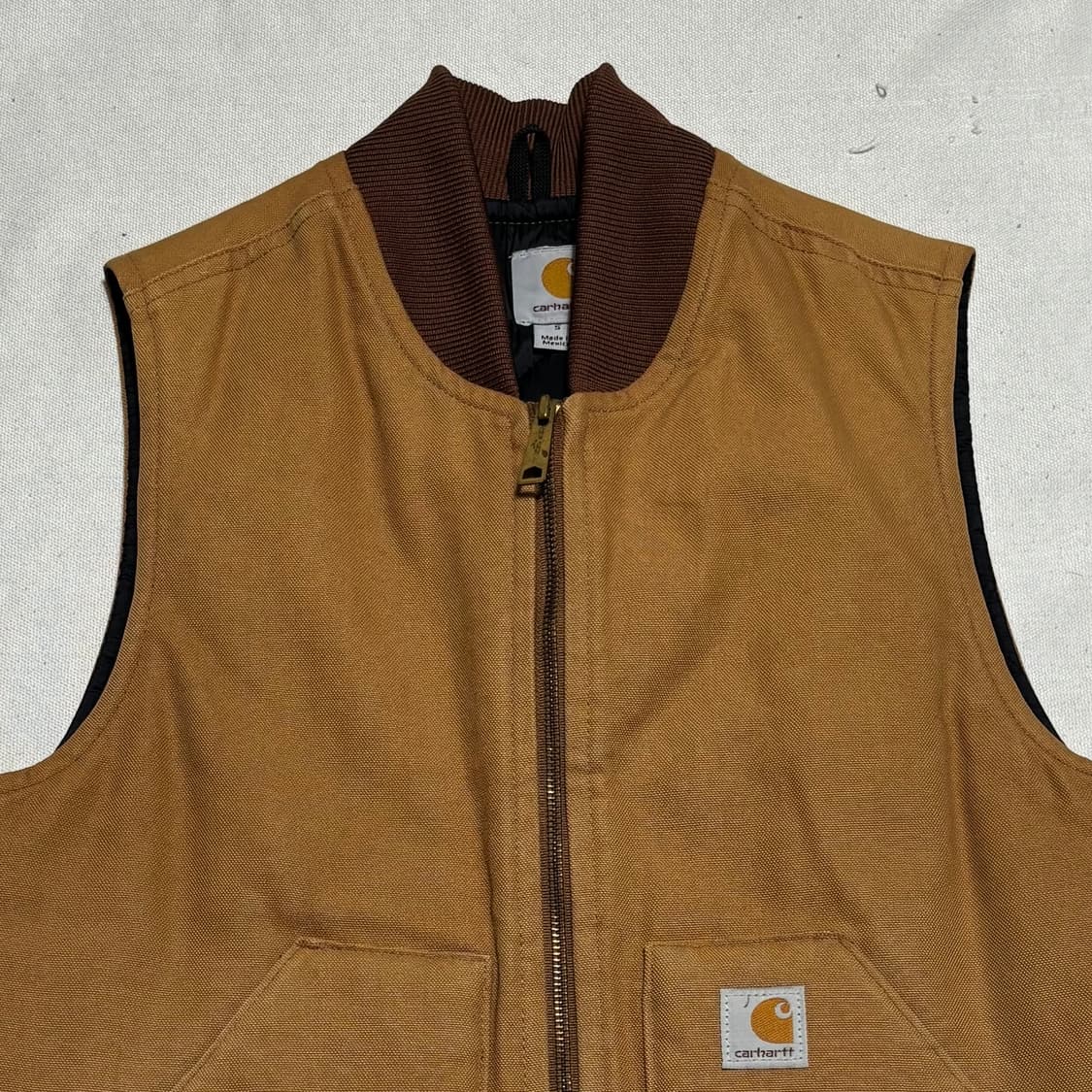 S 칼하트 베이지 워크 조끼 베스트 상품이미지1