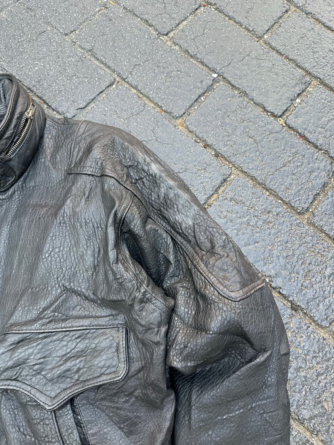 90’s Saddlery Shell-leather multi jacket 상품이미지5