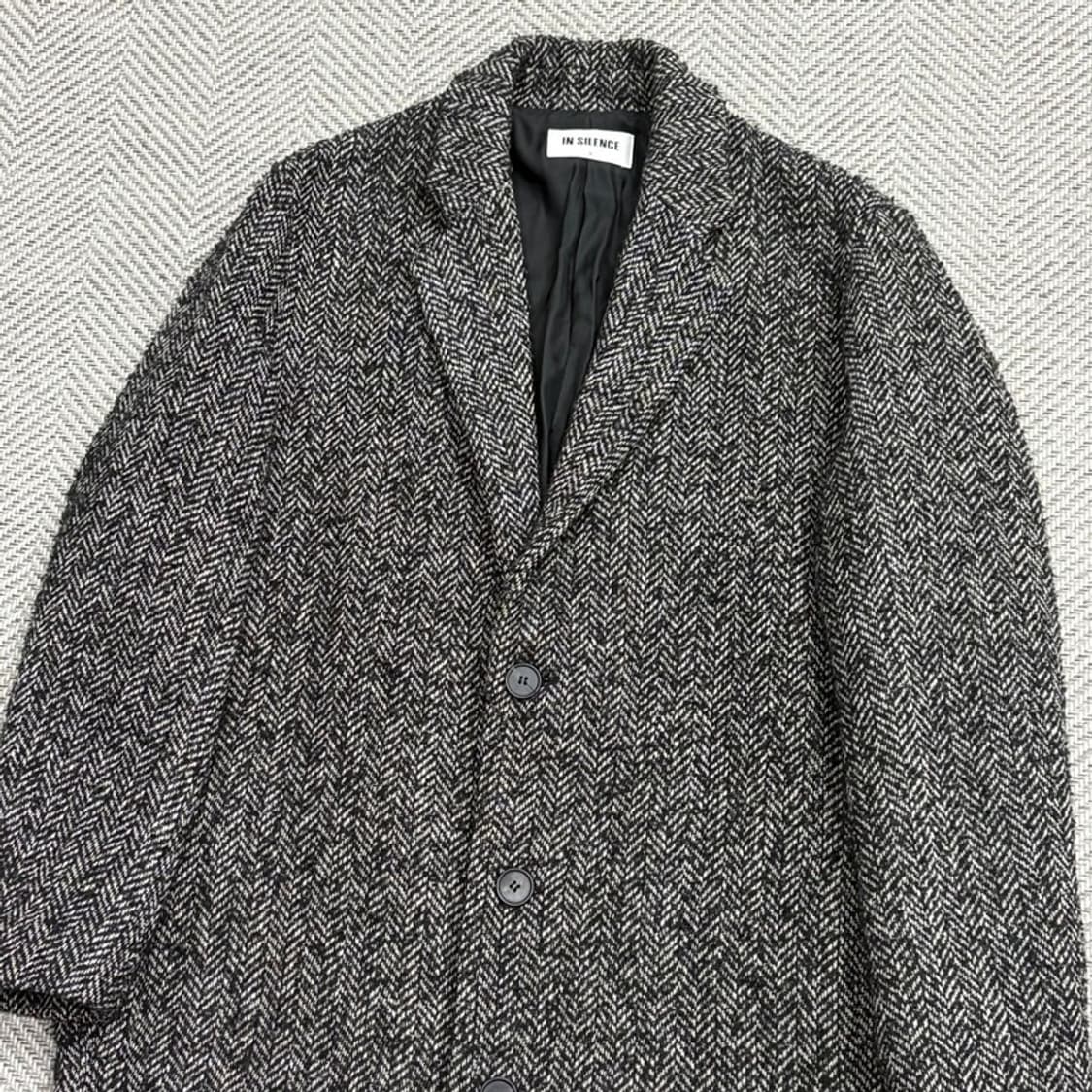 인사일런스 헤링본 울 모헤어 코트 v1875 상품이미지3