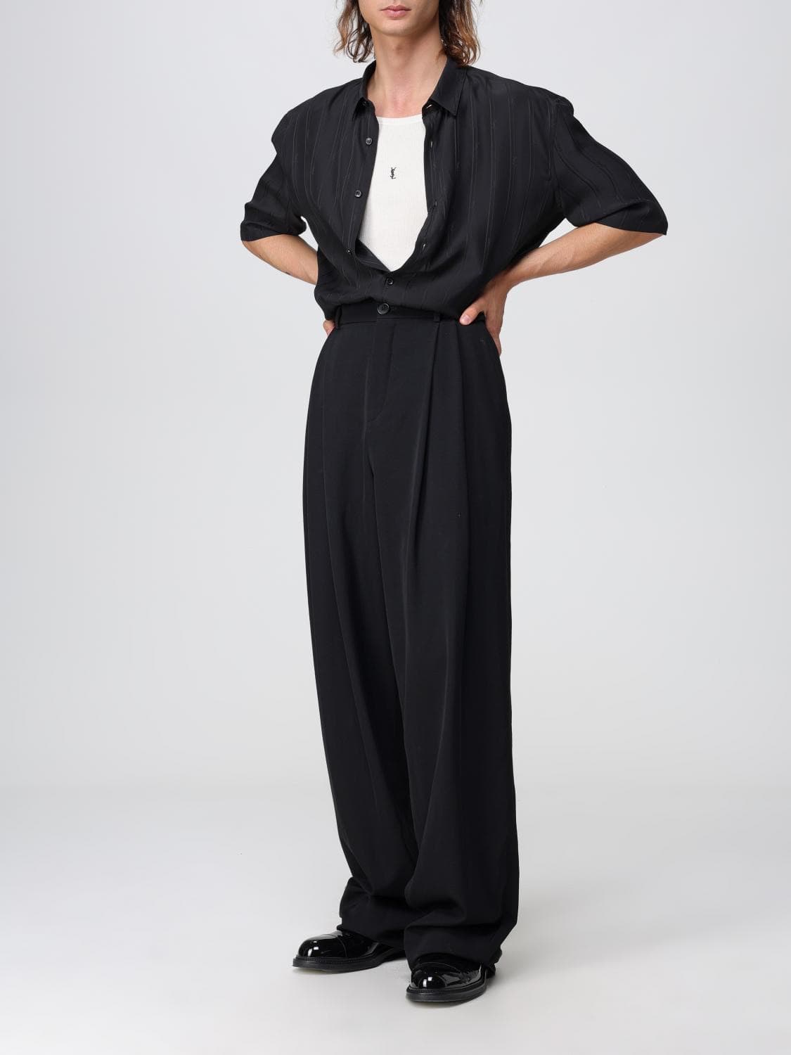 [차은우님 착용] 생로랑 24ss 카산드라 로고 실크 셔츠 상품이미지2