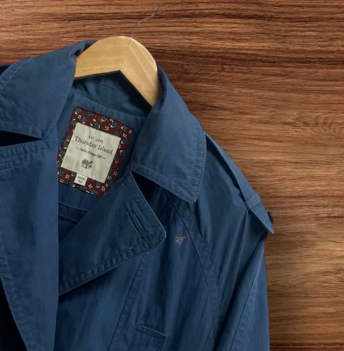 써스데이아일랜드 네이비 빈티지 트렌치코트 S-L 상품이미지3