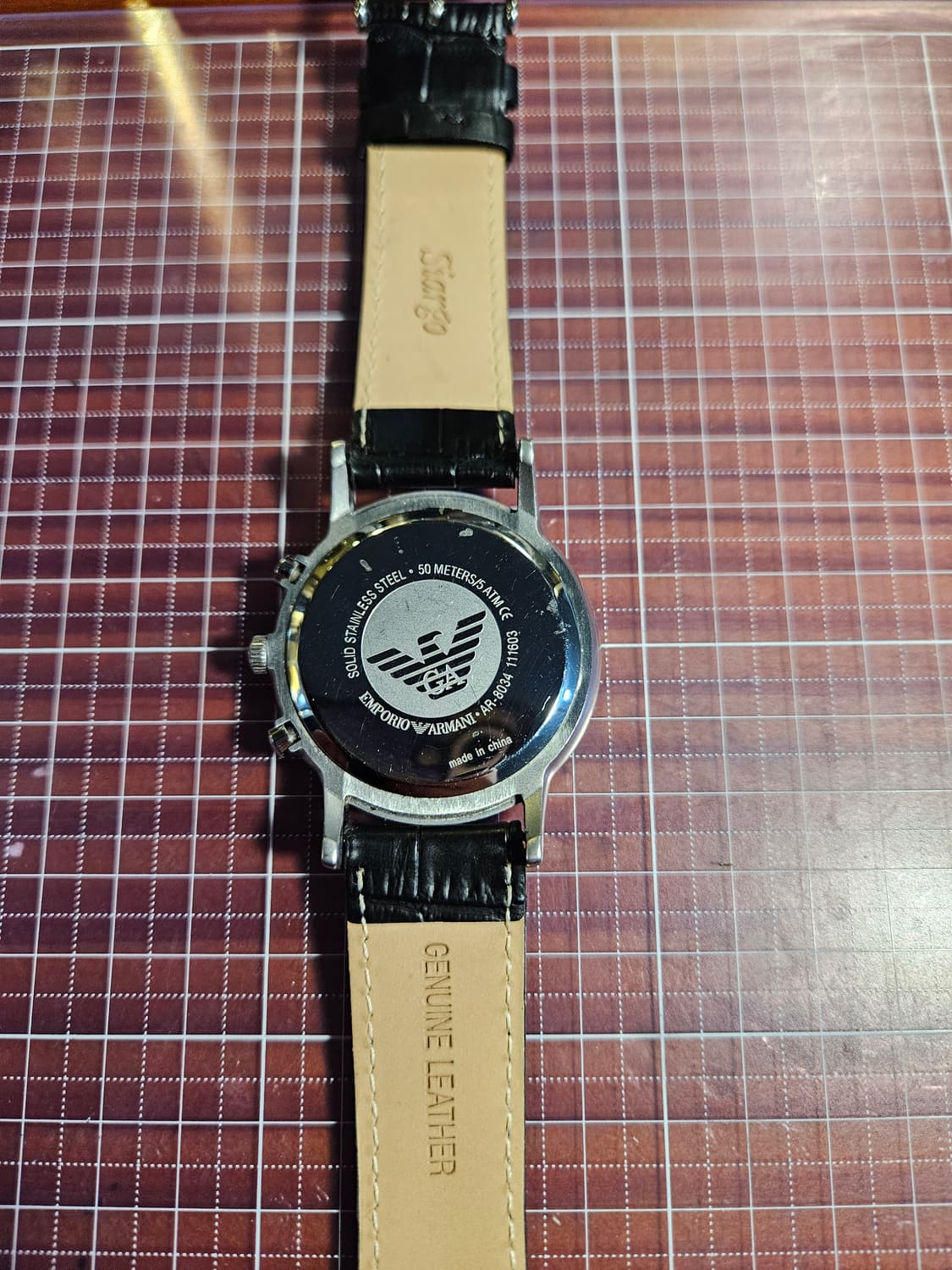 엠포리오 알마니 가죽 쿼츠 시계 상품이미지4