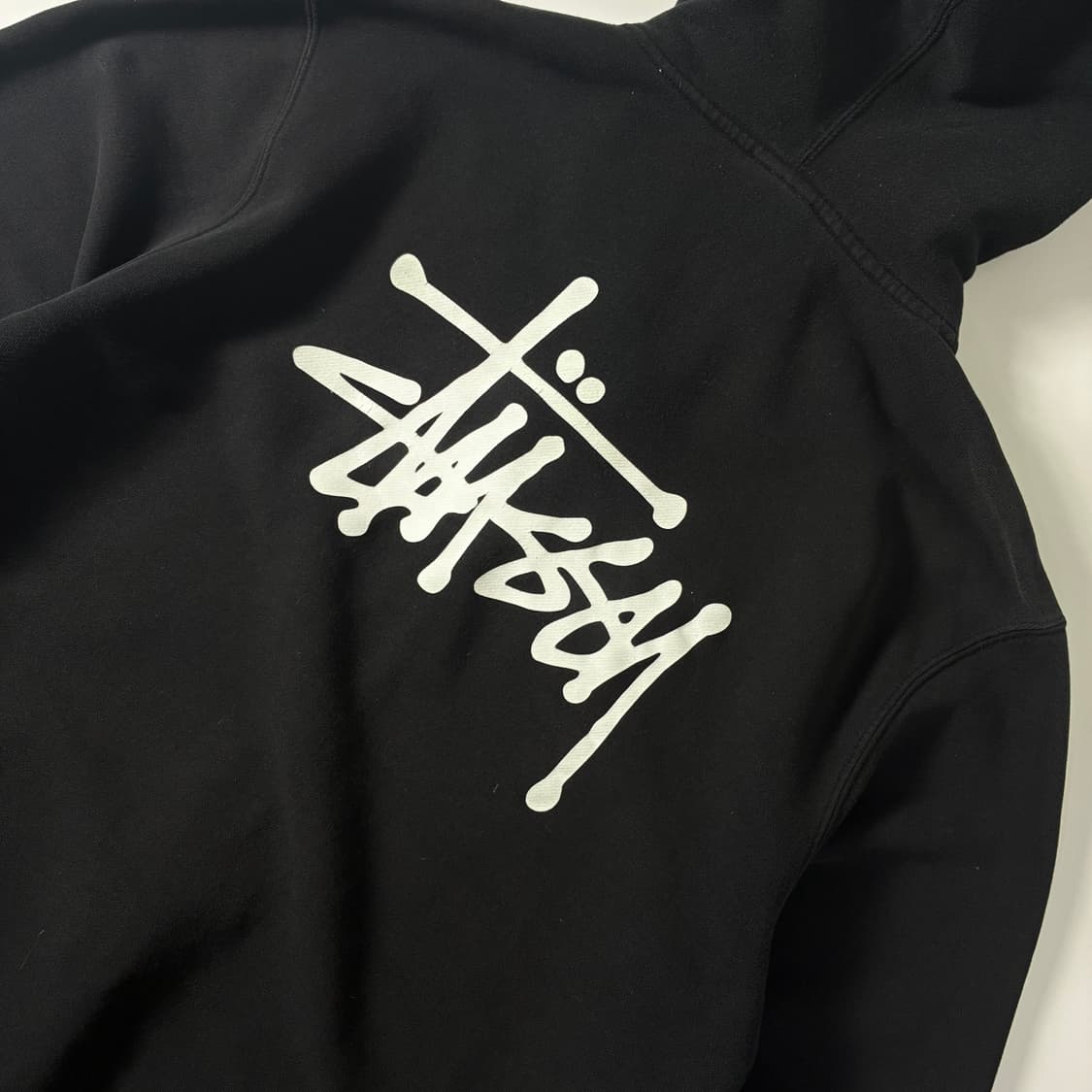 Stussy  스투시 베이직 빅스탁로고 블랙 후드집업  상품이미지5