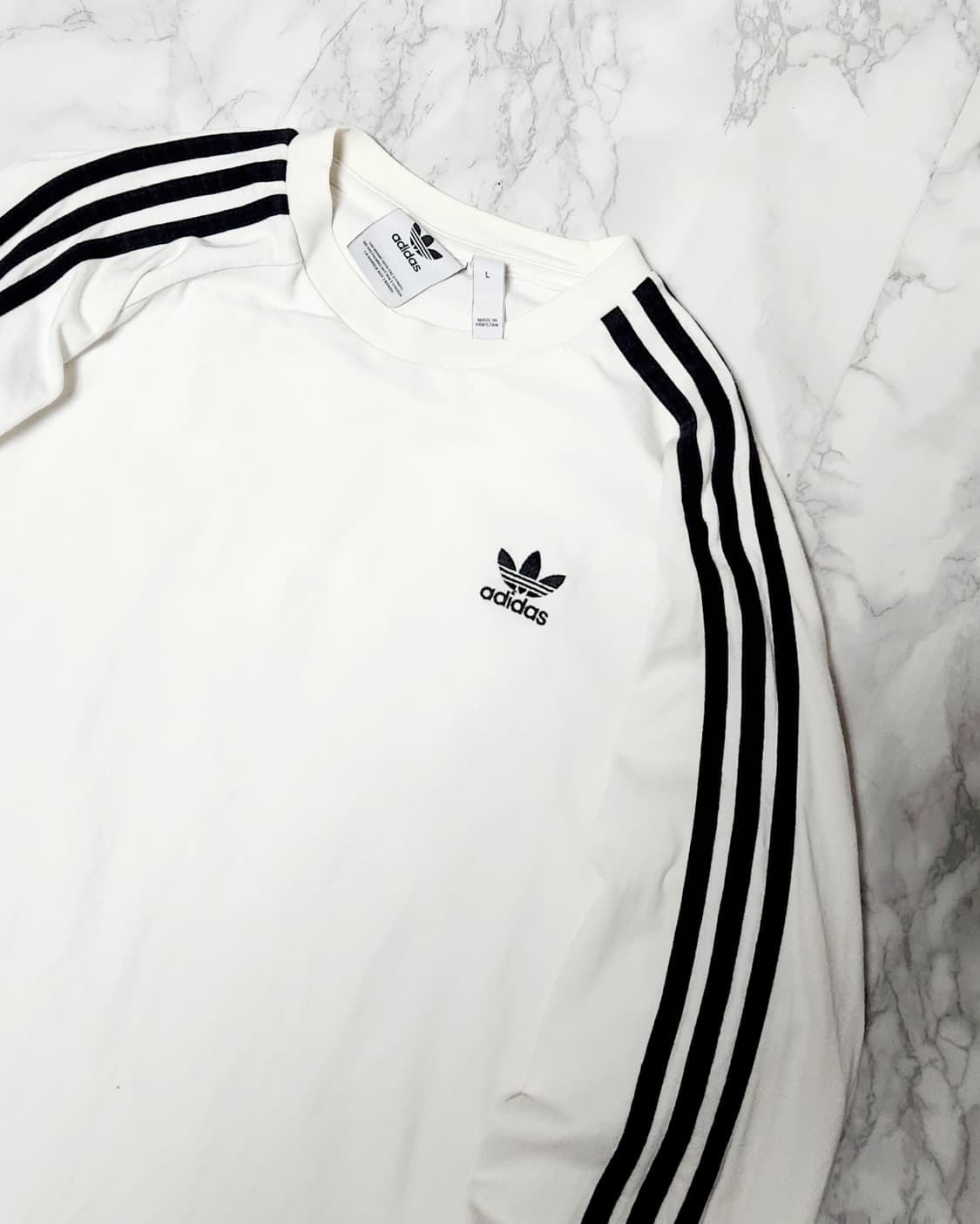 아디다스 삼선 흰검 롱슬리브 긴팔 티 상품이미지2