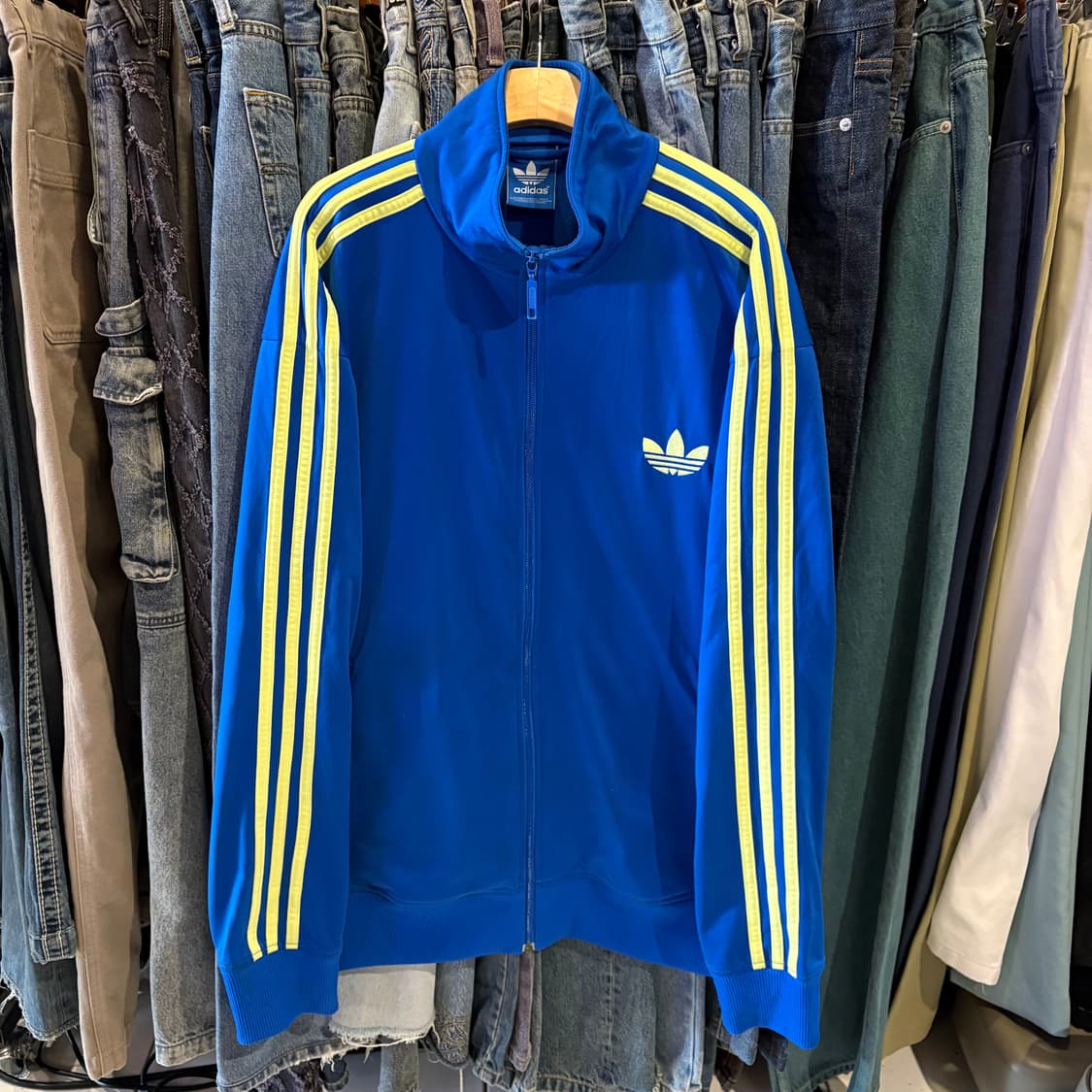 아디다스 구파이어버드 블루 라임 희귀 트랙탑 져지 상품이미지2