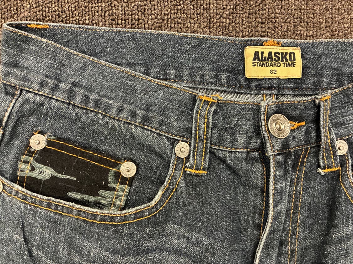 82)Japanese vintage 여성 용 자수 데님팬츠 상품이미지5