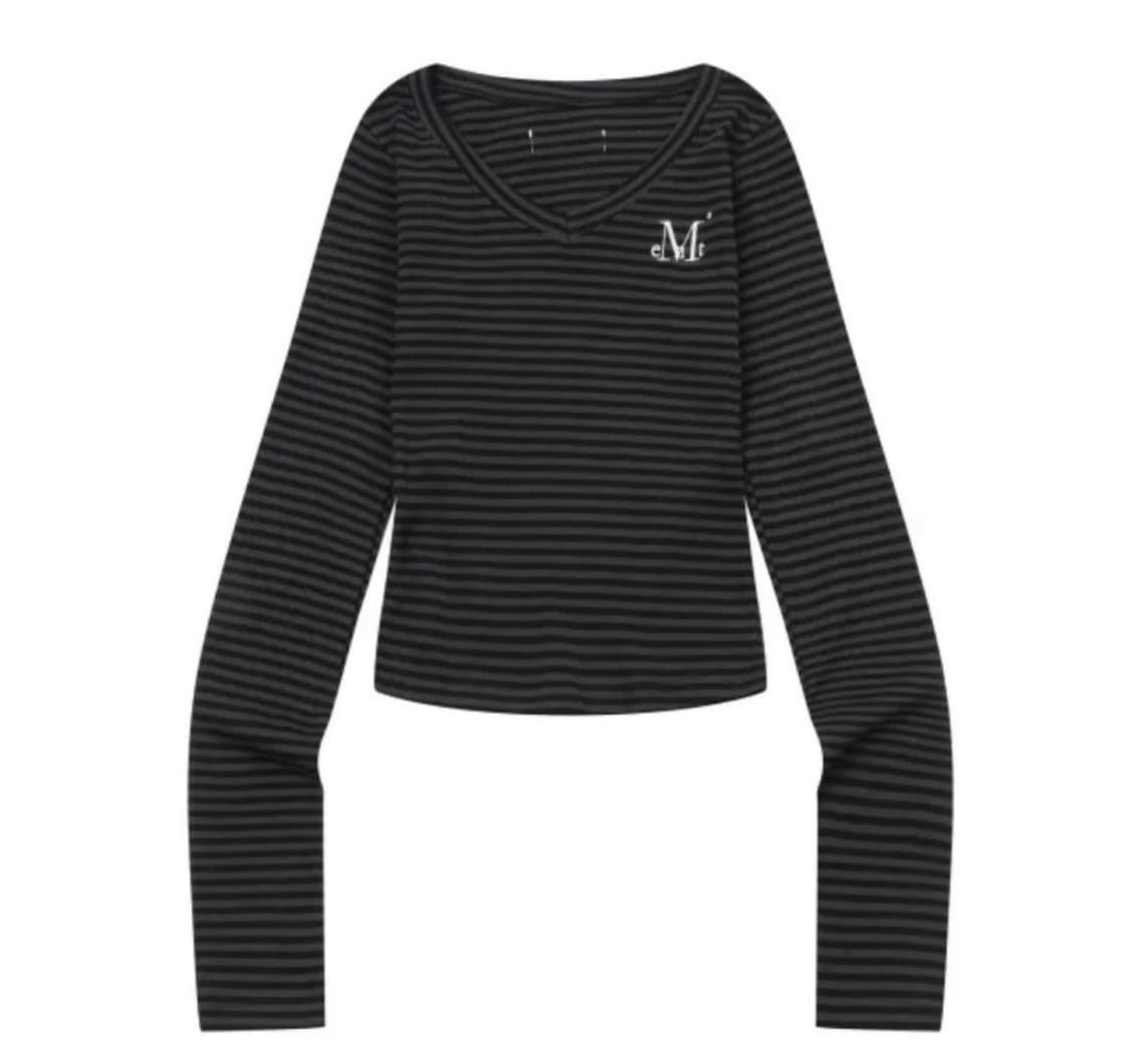 무센트 스트라이프 슬리브 티셔츠 상품이미지1