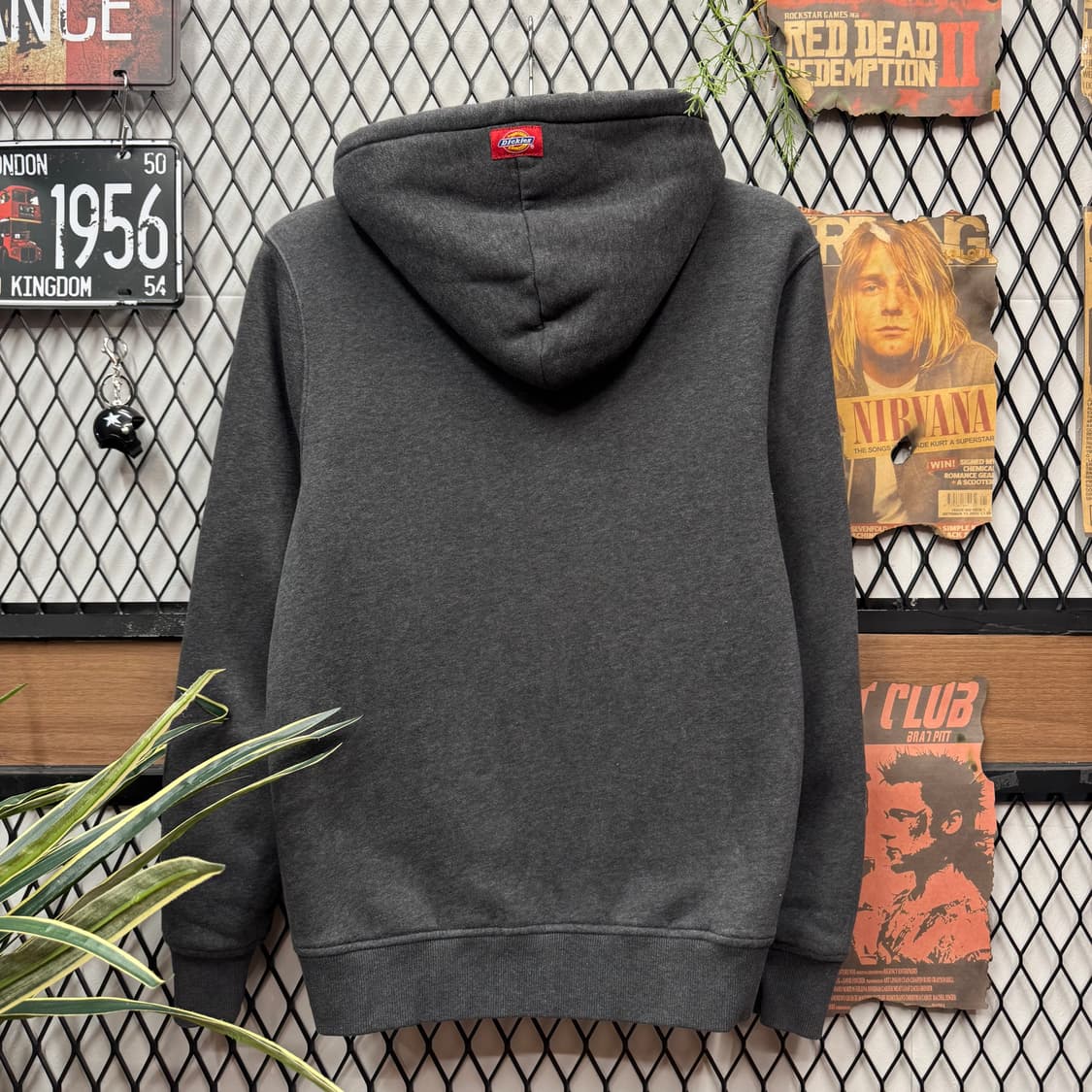 디키즈 어센틱 후드 집업 안감 양털 디테일 그레이 상품이미지2