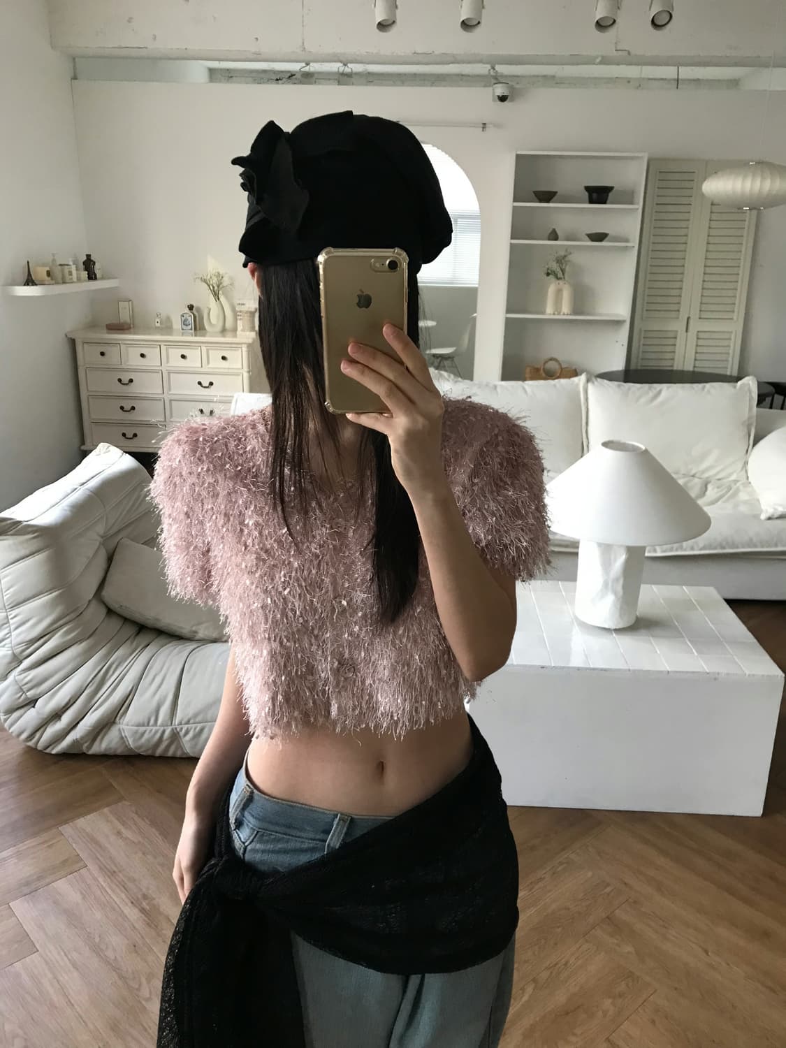 vintage pink cardigan 상품이미지2