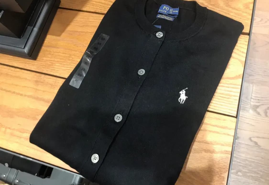 폴로 피마코튼 가디건 블랙 xs 상품이미지2