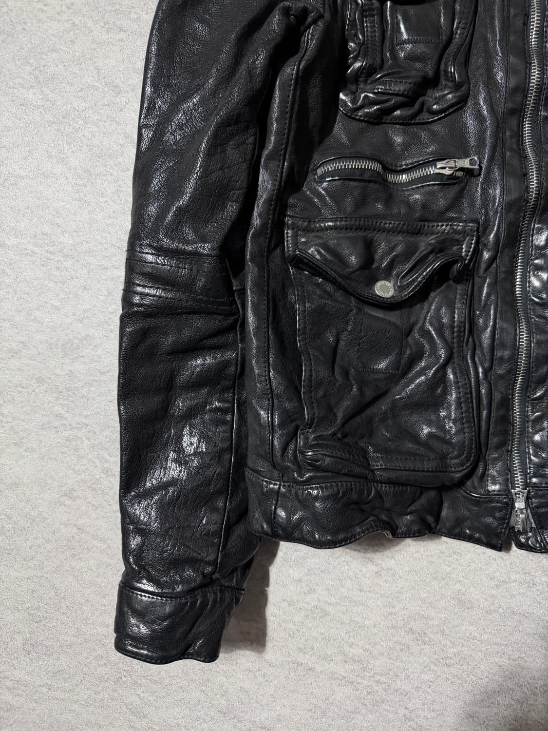 닐바렛 멀티지퍼 버팔로레더자켓 상품이미지6