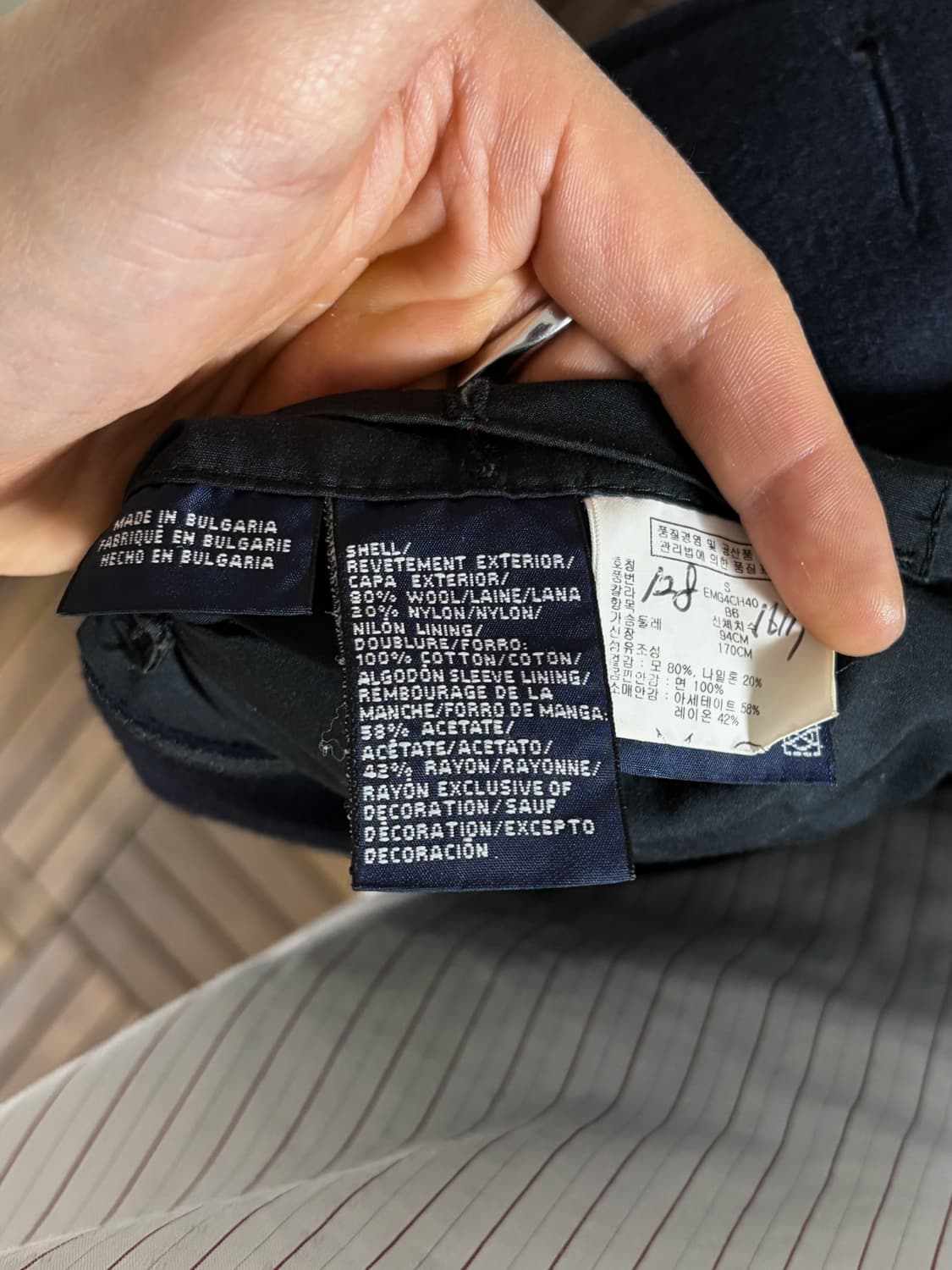 토미힐피거 하이넥 피코트 네이비 상품이미지9