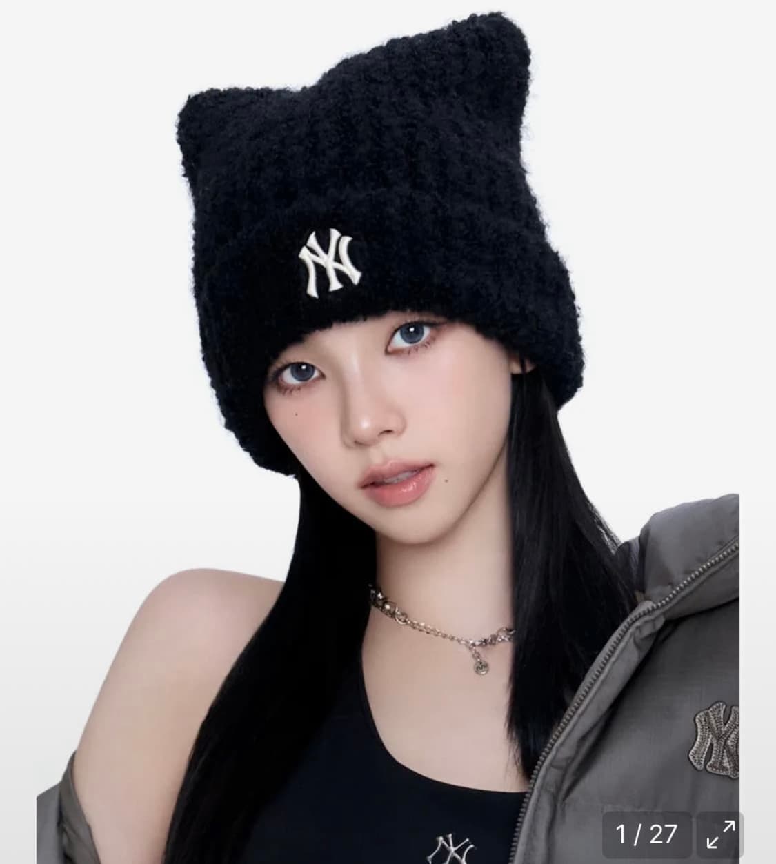 MLB 플러시 미야옹 비니 NY BLACK 상품이미지1