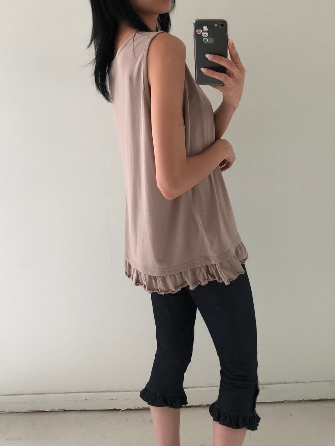 일본빈티지 프릴 레이어드 슬리브리스 상품이미지2