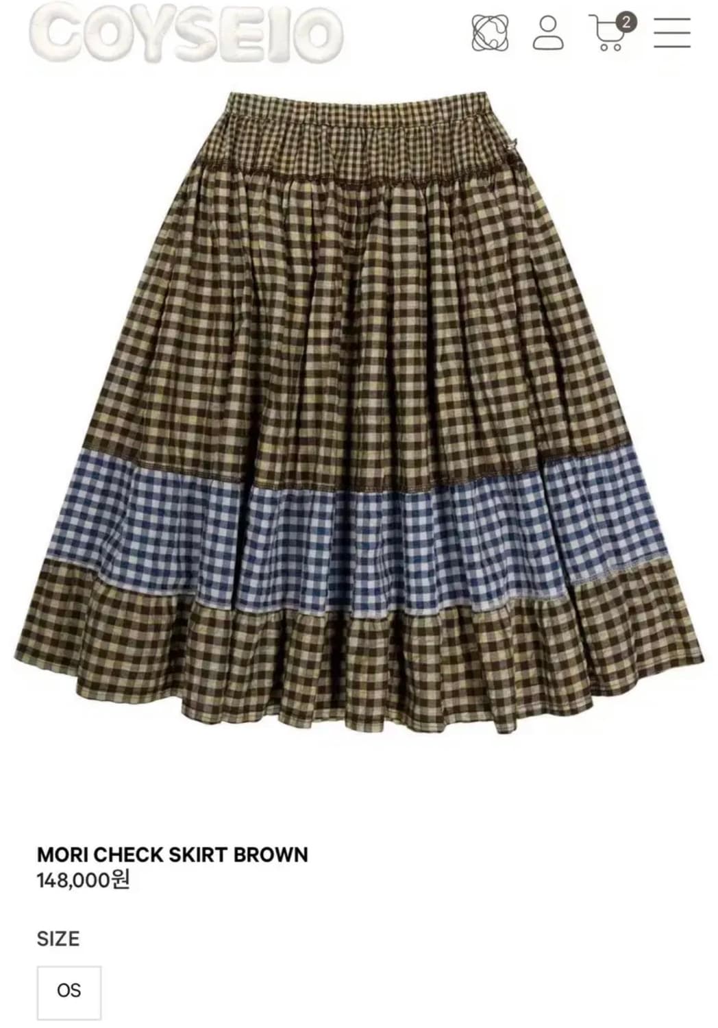 [코이세이오] 모리 체크 스커트 상품이미지1