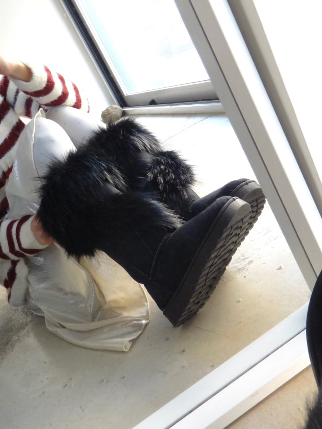Swirl fur long boots / black 상품이미지6