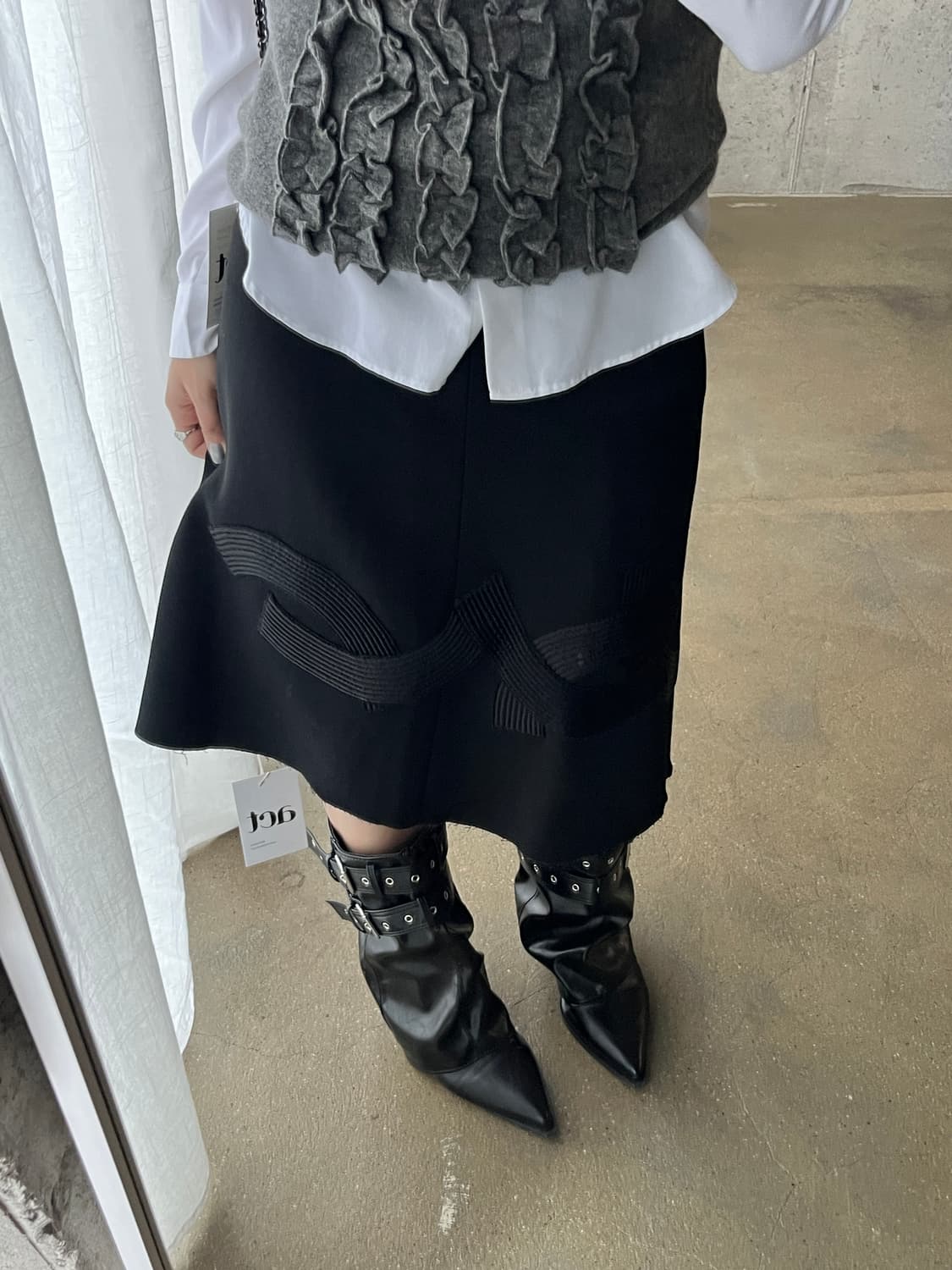 Prada 2006FW 프라다 아카이브 아플리케 스커트 상품이미지4