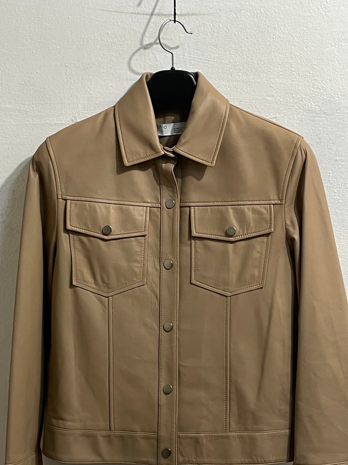 이로 레더 자켓 베이지 상품이미지3