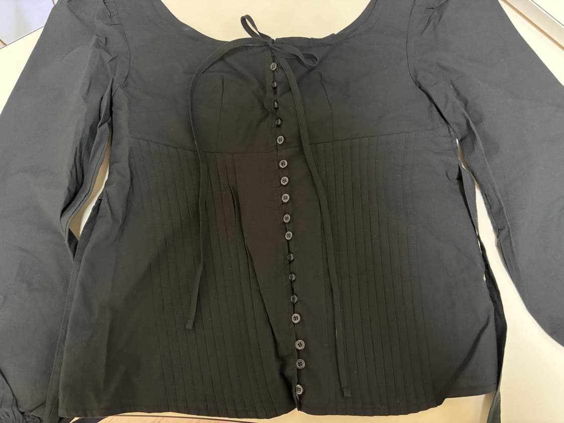 위드아웃썸머 몬타나 롱 블라우스 블랙 상품이미지6