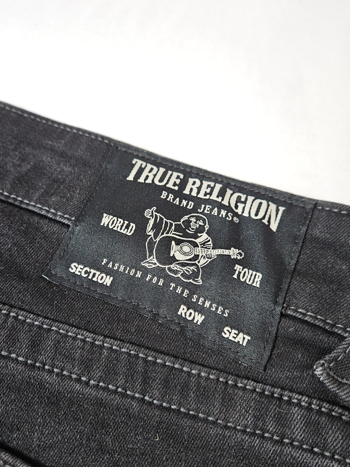 트루릴리전 블랙패치 데님팬츠 흑청 진 34 (거의 새상품) 상품이미지3