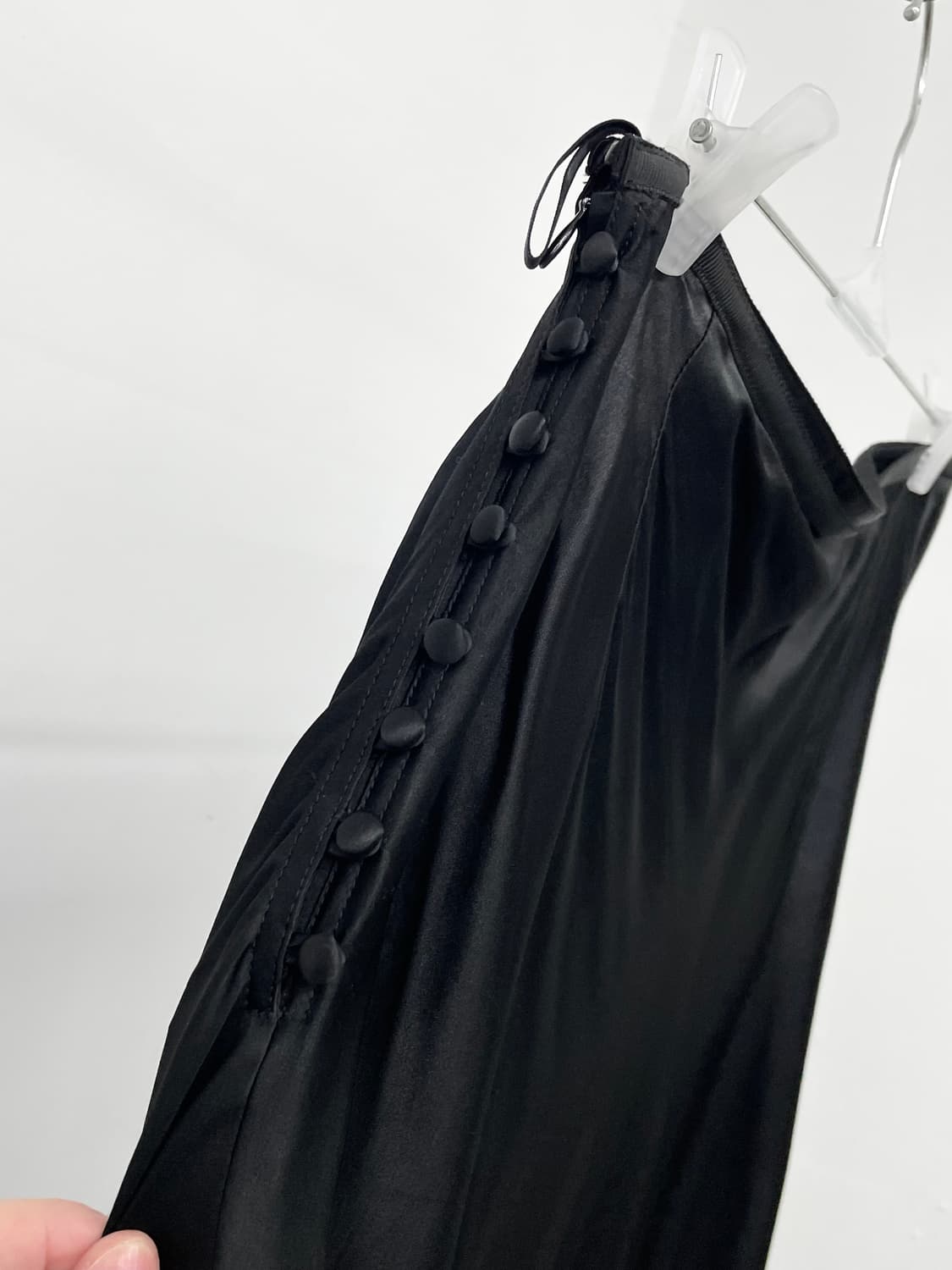 블랙 레이스 새틴 버튼 스커트 상품이미지7