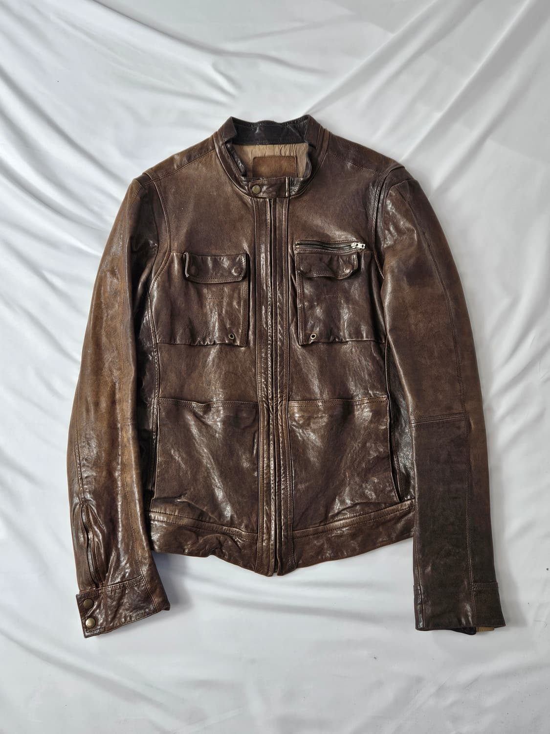 TIME 타임옴므 양가죽 램스킨 레더자켓 라이더 가죽 벨트 상품이미지1