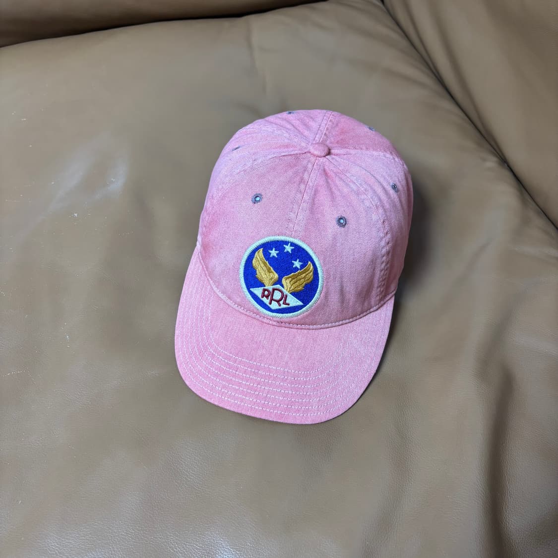 RRL 더블알엘 랄프로렌 폴로 윙로고 6패널 볼캡 모자 워시드 레드 상품이미지1