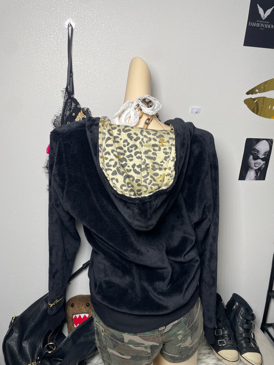 Playboy 호피 벨벳 후드집업 상품이미지4