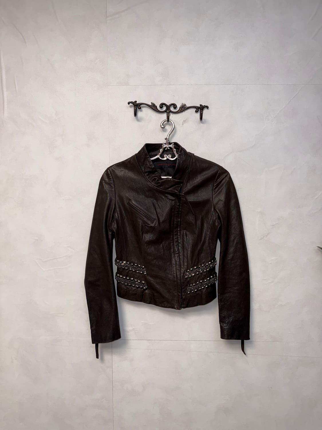 OBZEE brown lamb skin stud two way jk 상품이미지1