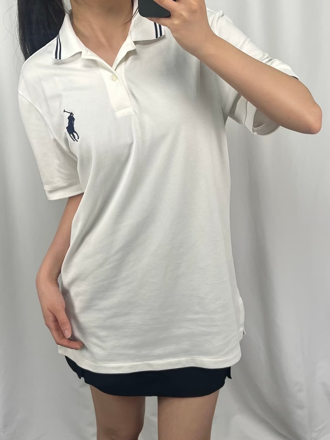 폴로 화이트 반팔 카라티 상품이미지3