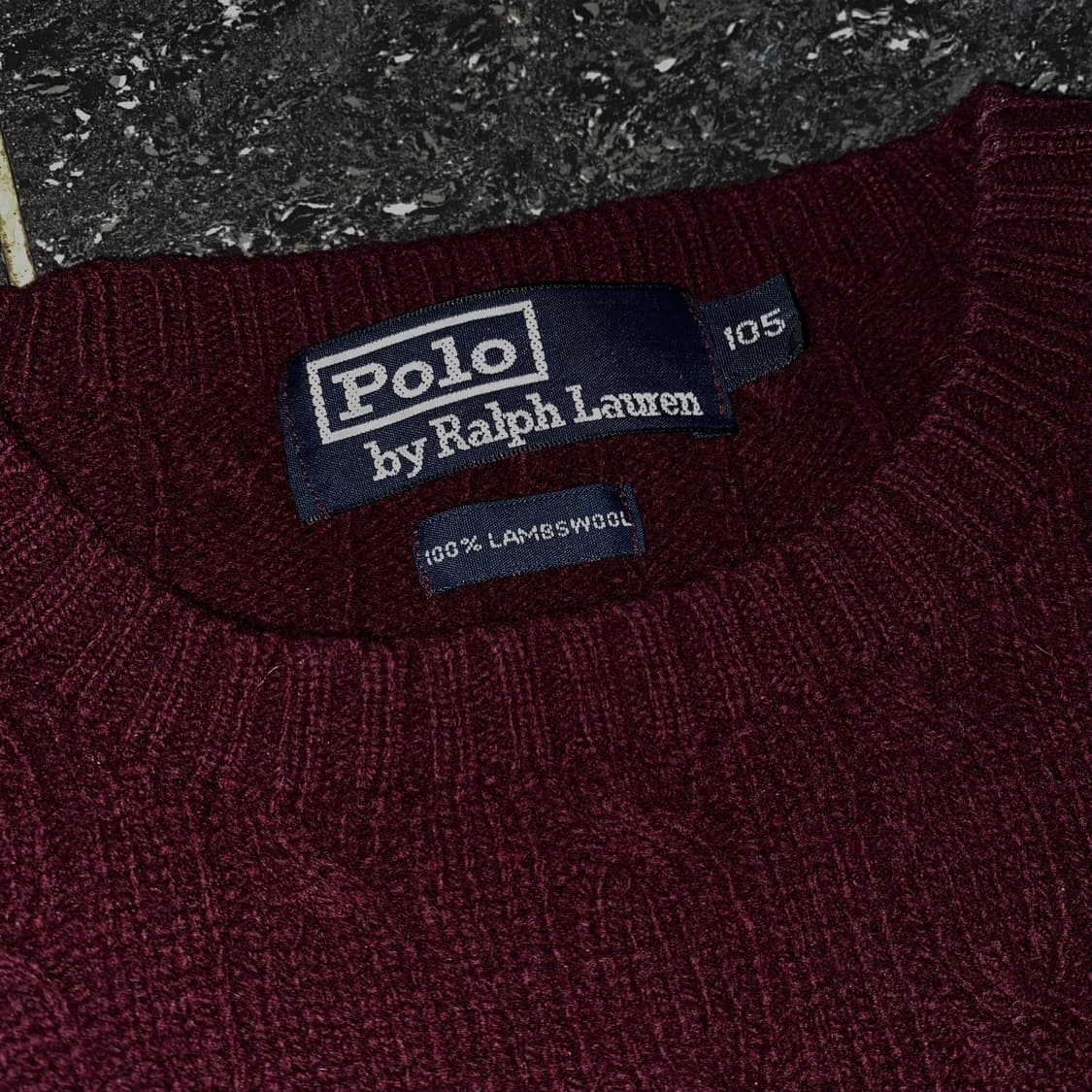 폴로 꽈배기 니트 버건디 상품이미지4