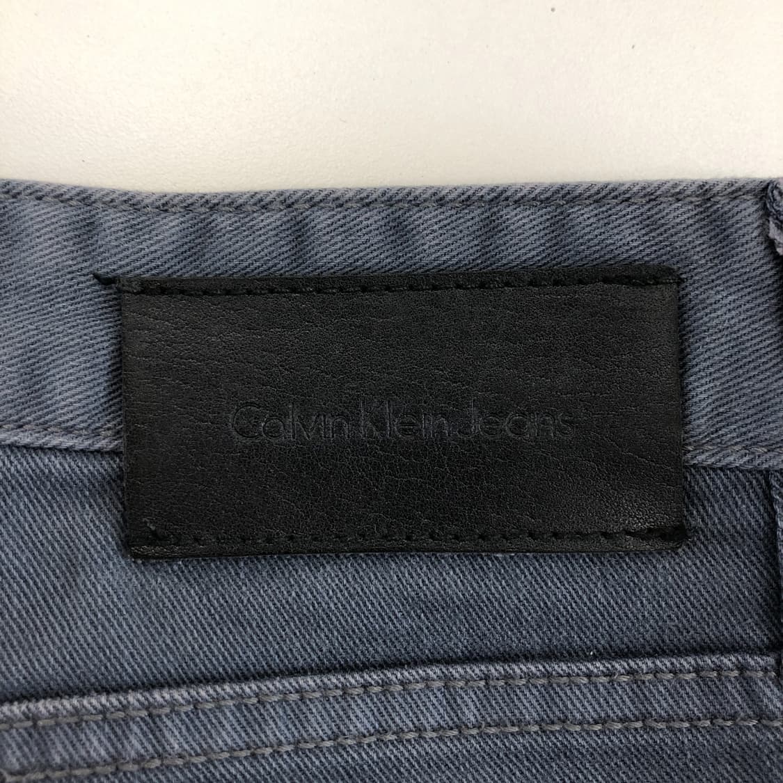 ck 캘빈클라인 스트레이트 레더패치 데님진 36 인치 상품이미지4