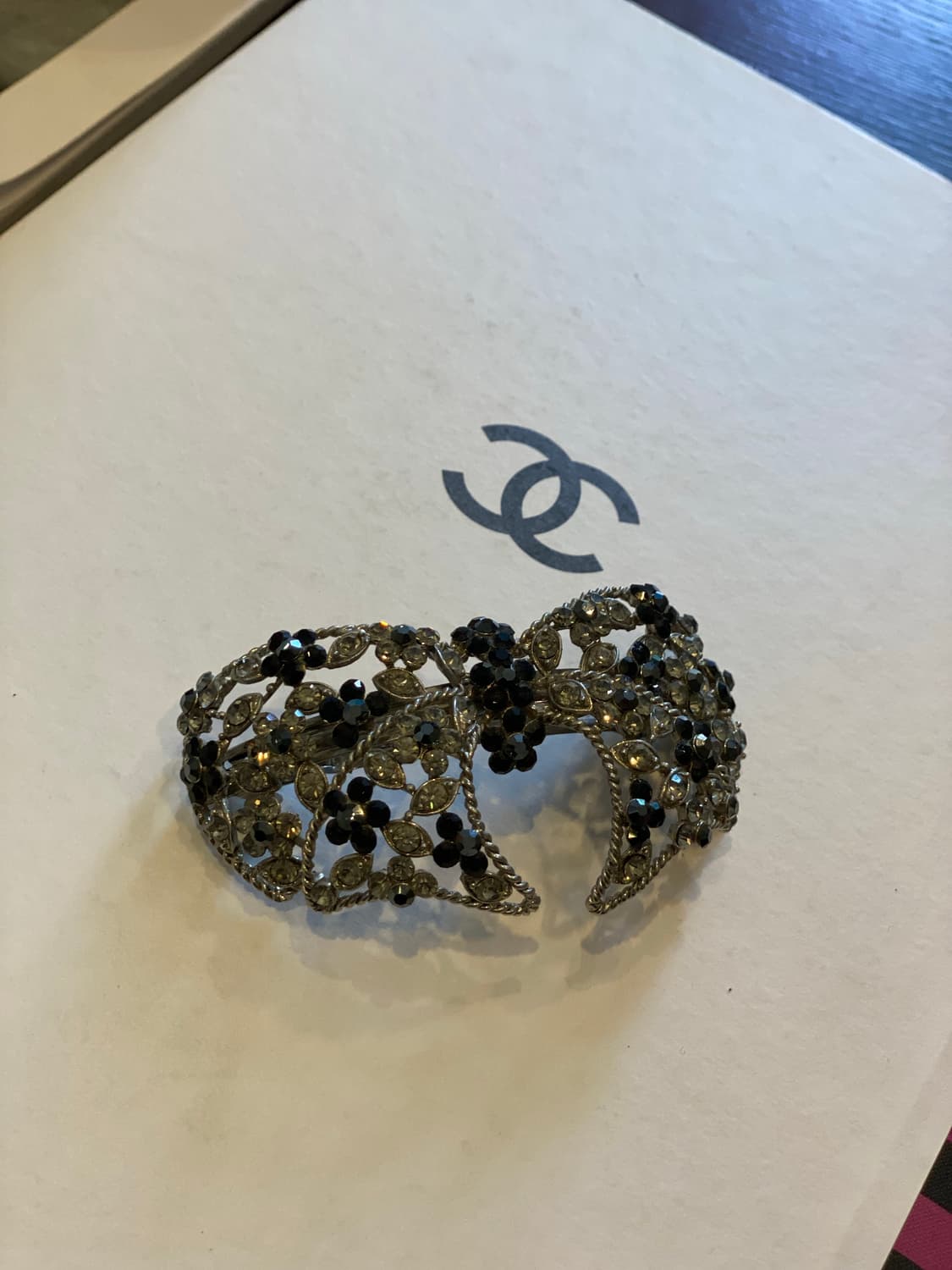 리본 블랙 크리스탈 헤어핀 상품이미지4