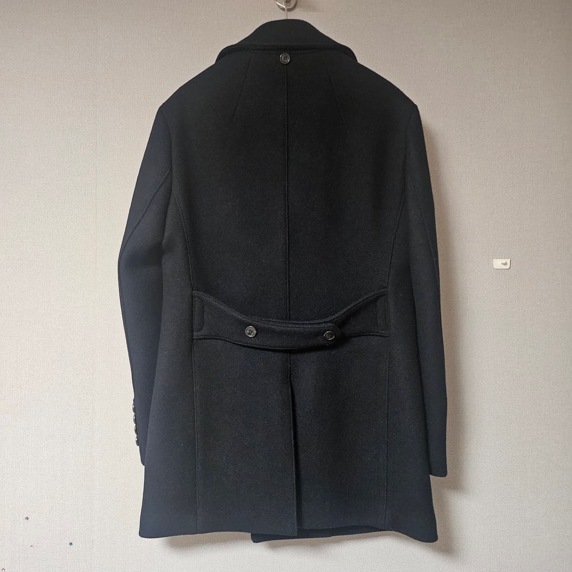 커스텀멜로우(customellow) 퍼카라 더블 코트 블랙 상품이미지3