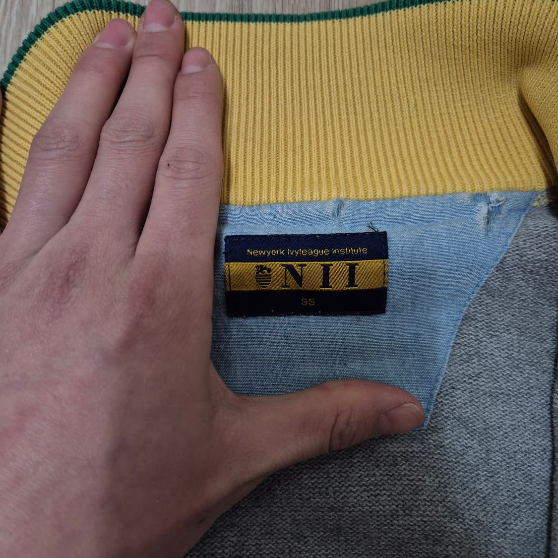 Nii 니 남성 로고 모직 니트집업 M(95) 상품이미지5