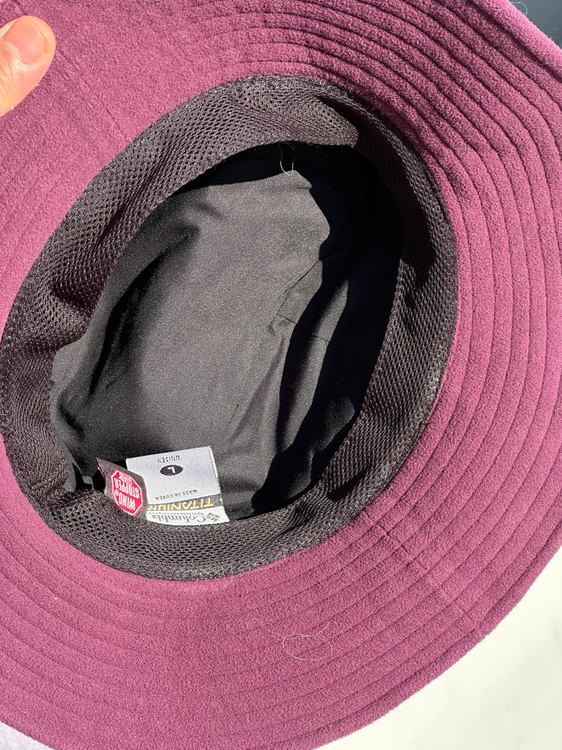 [M] 컬럼비아 로고 버건디 플리스 정글모 부니햇 모자 상품이미지5