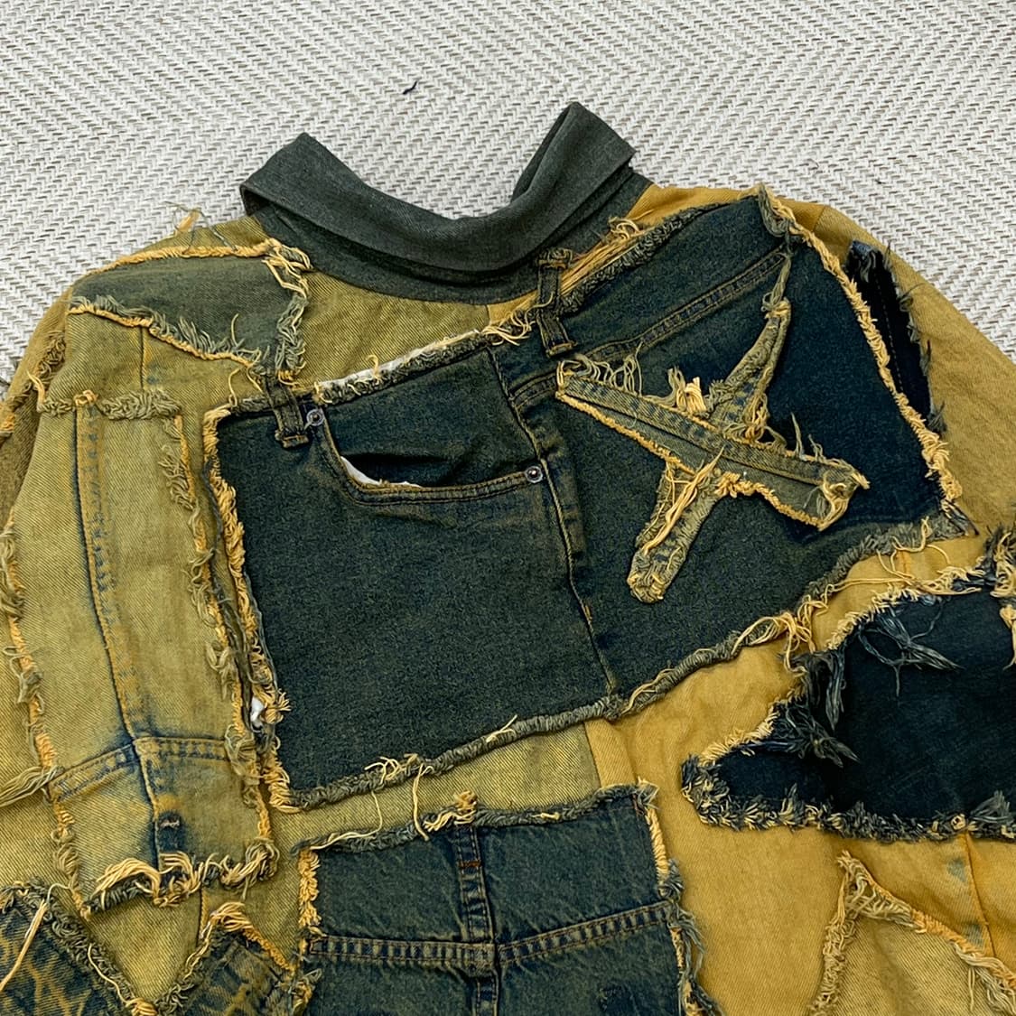 옐로 워싱 커스텀 데님 자켓 r3133 상품이미지5