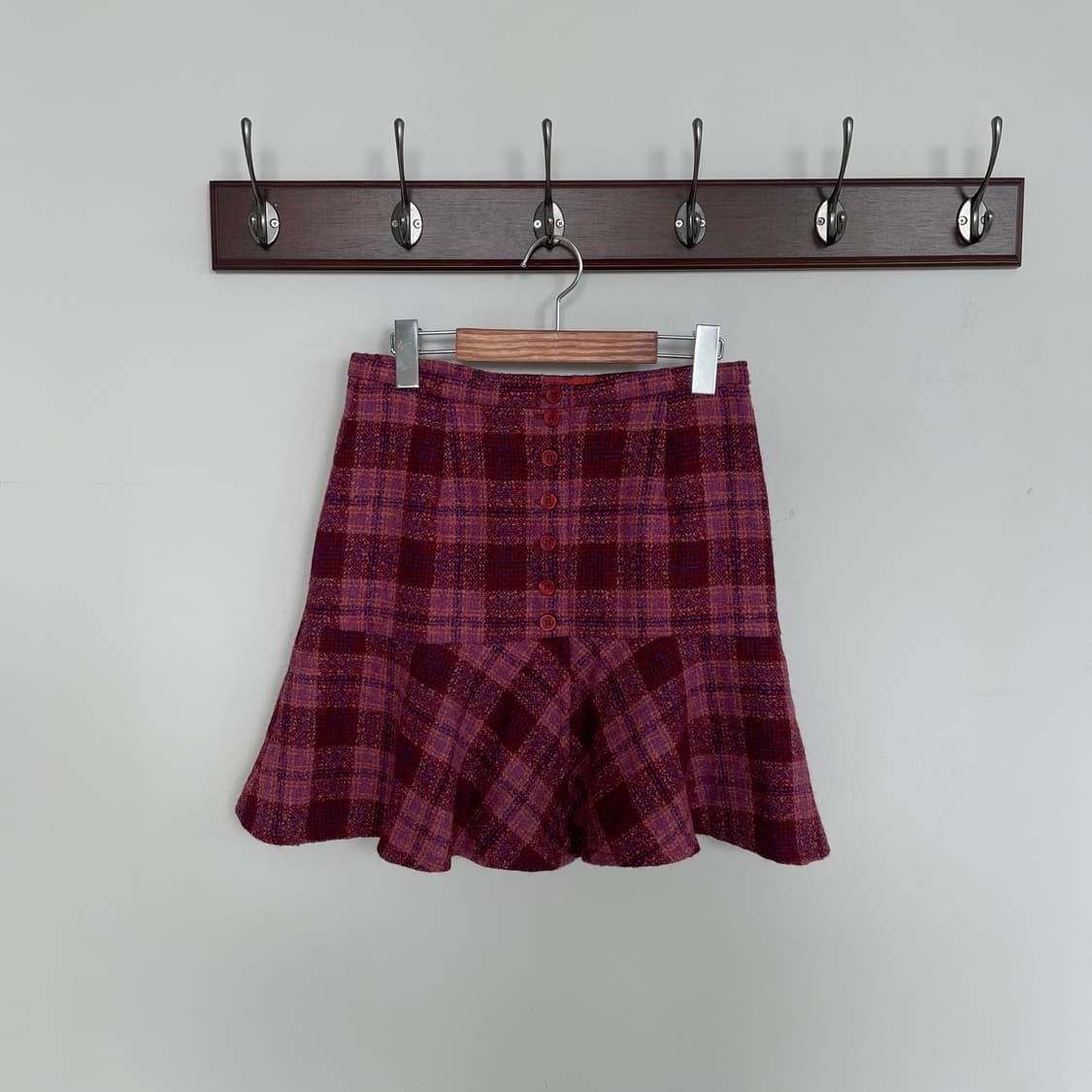 겐조 Y2K 코케트 로즈컬러 트위드 미니 스커트 상품이미지1